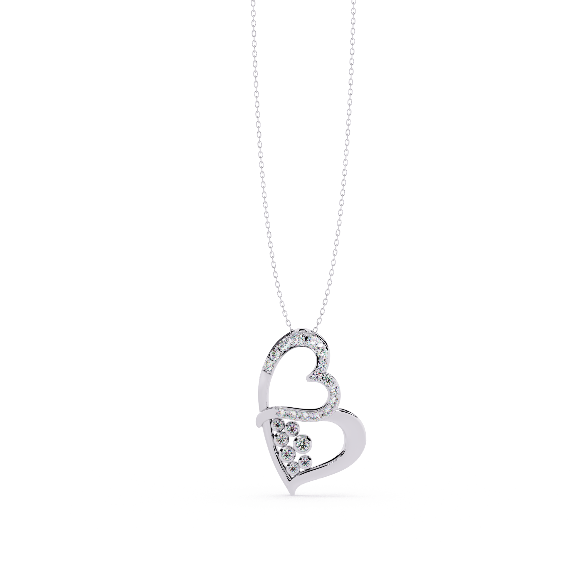 Modern Double Heart Design Pendant