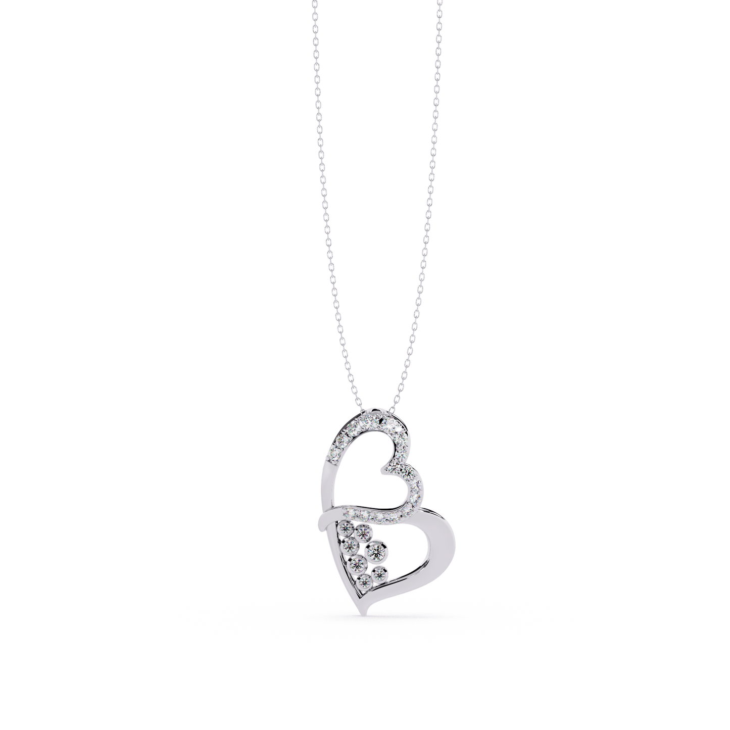 Modern Double Heart Design Pendant