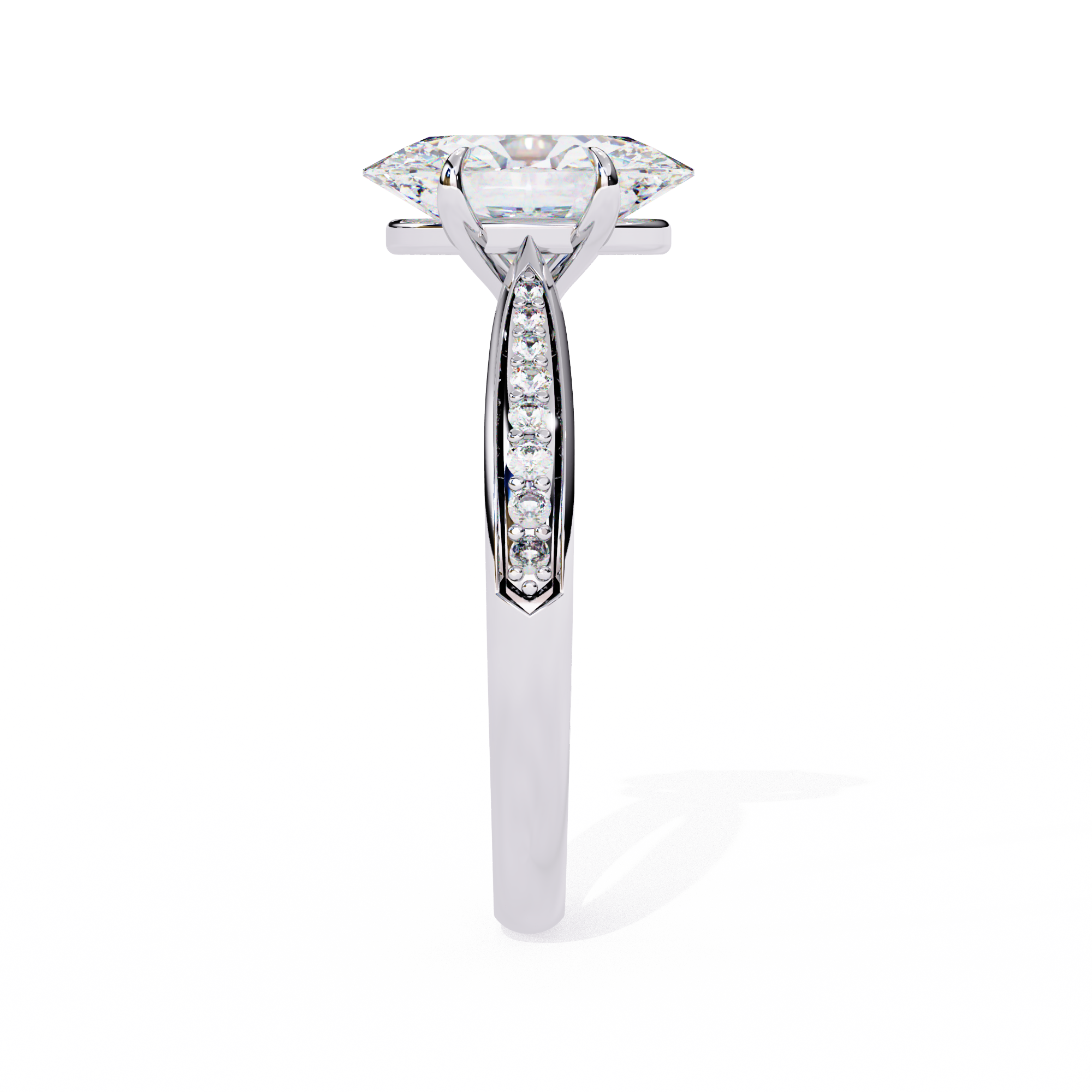 Sleek Side Stone Engagement Ring