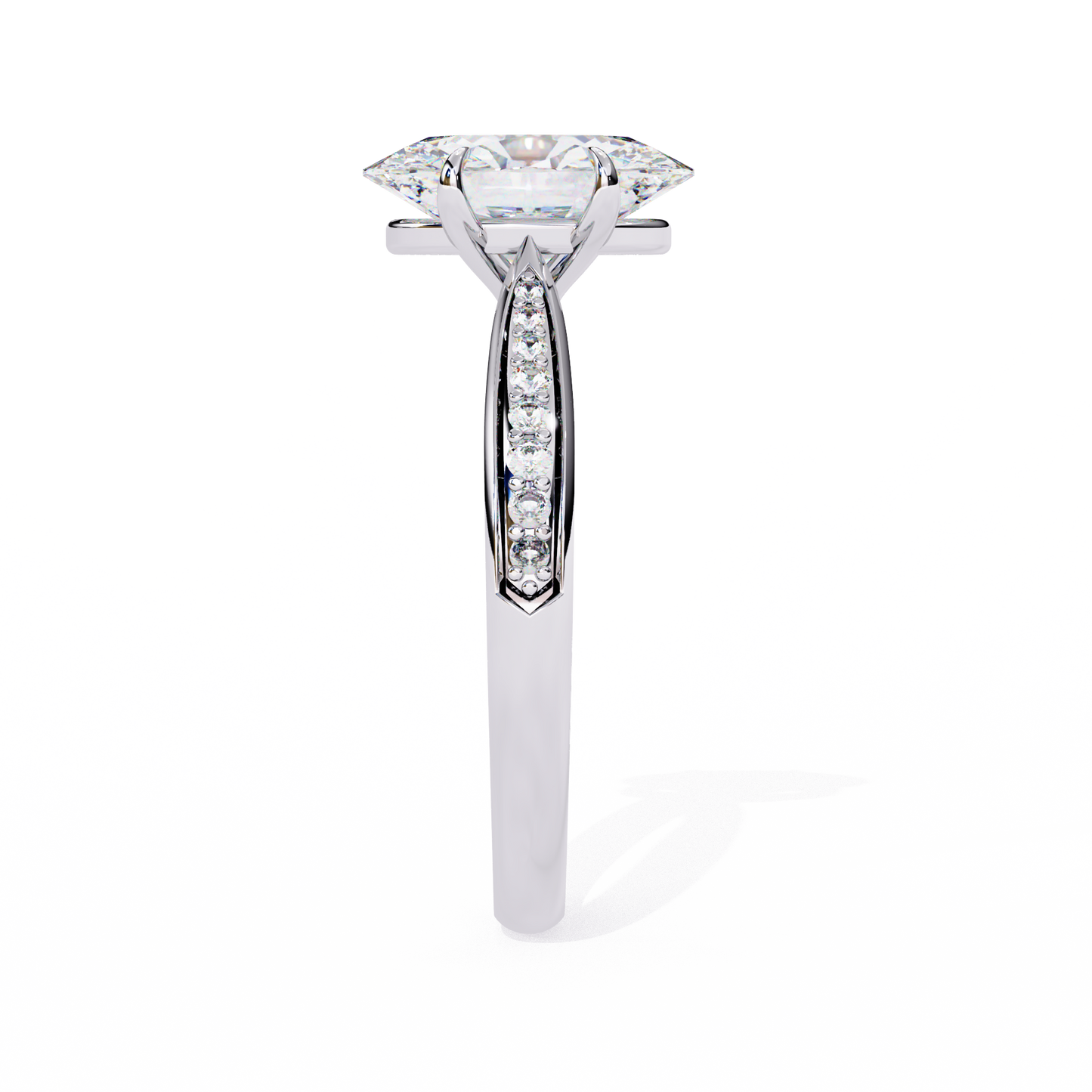Sleek Side Stone Engagement Ring