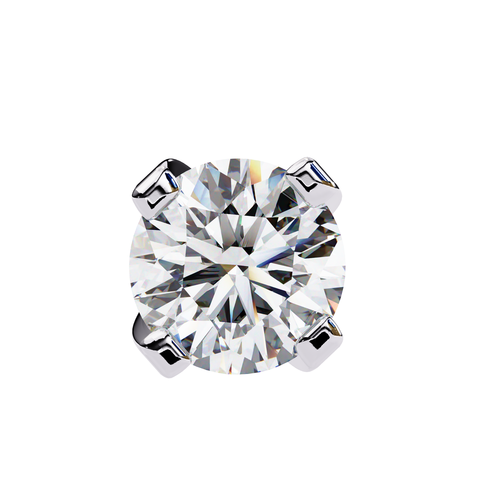 Round Cut Diamond 4 Prong Stud Earrings