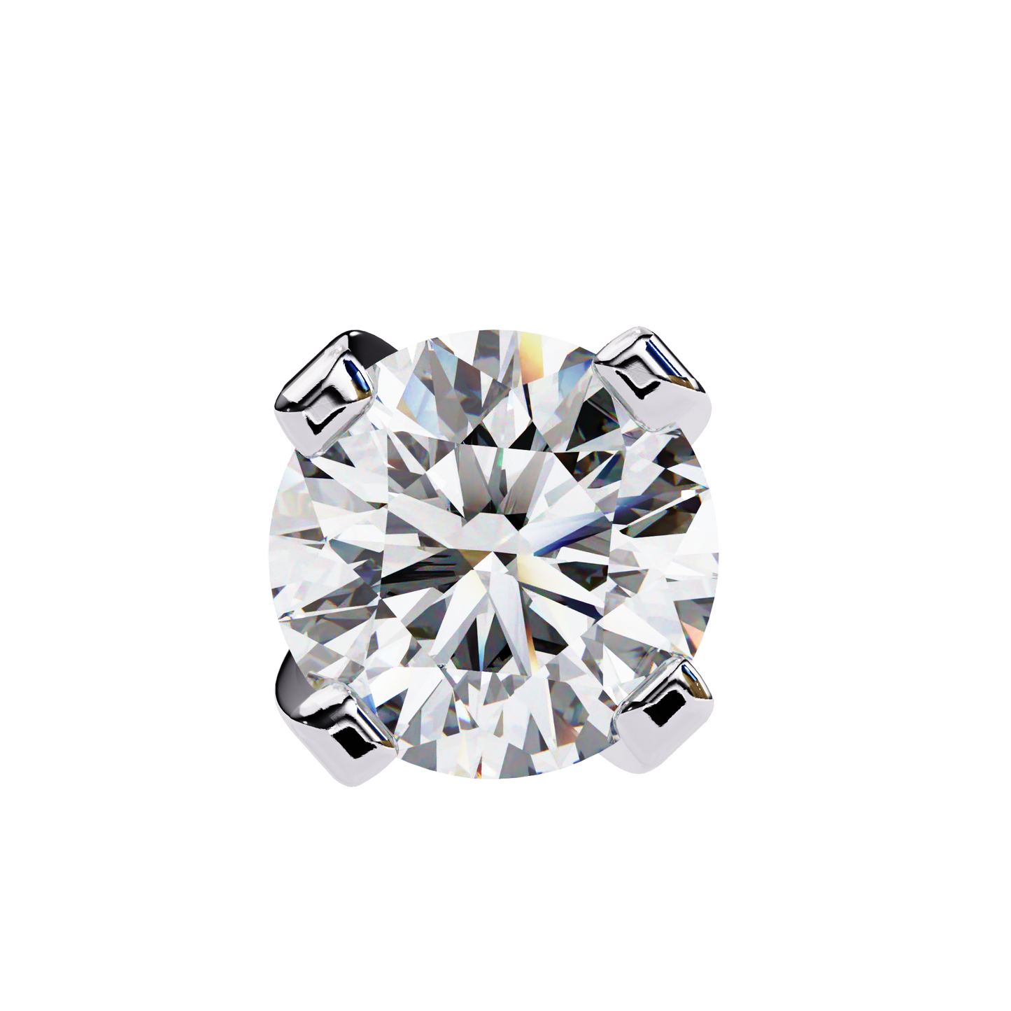 Round Cut Diamond 4 Prong Stud Earrings