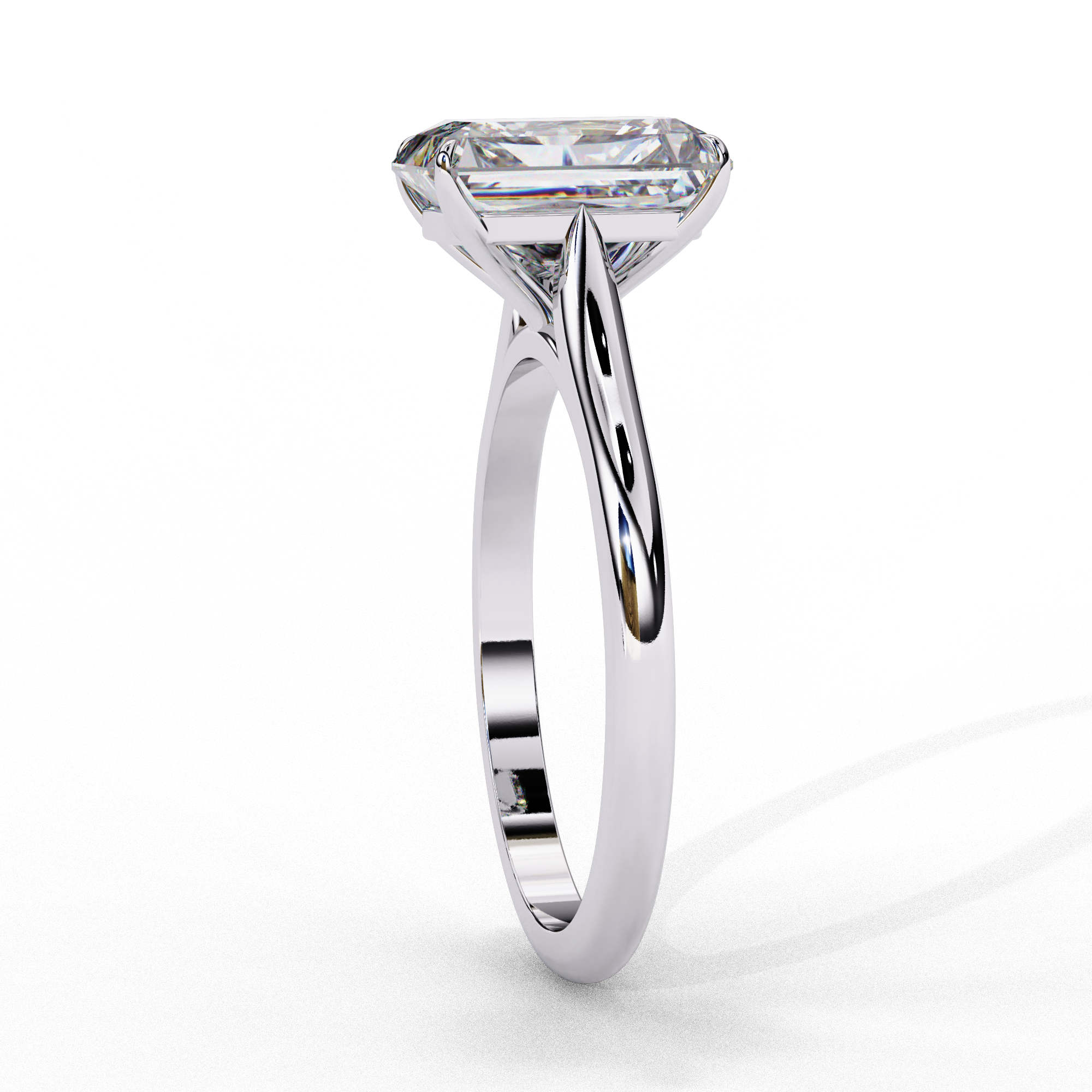Emerald Lab Grown Diamond Solitaire Ring