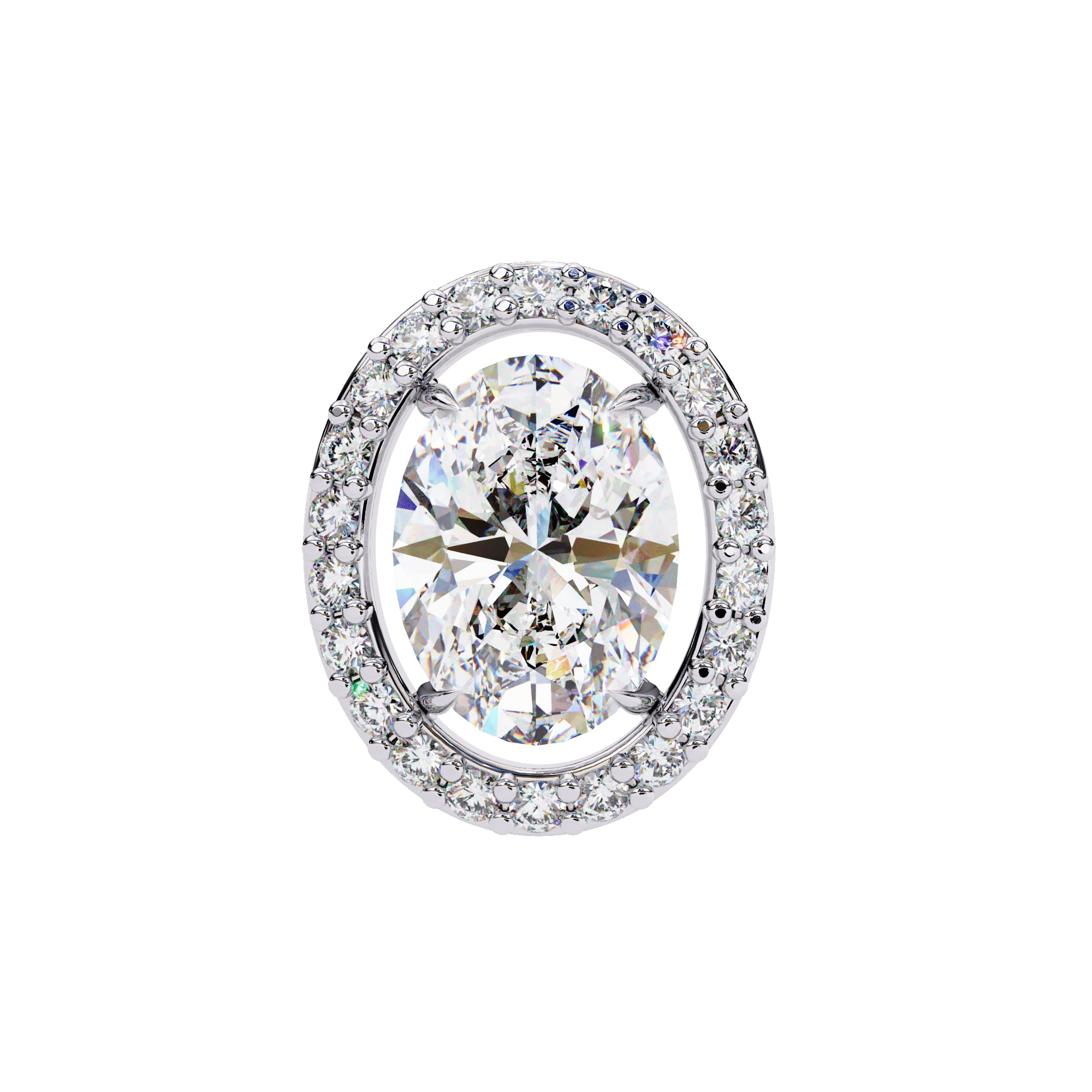 Lab Grown Diamond Solitaire Earring Oval Shape Stud