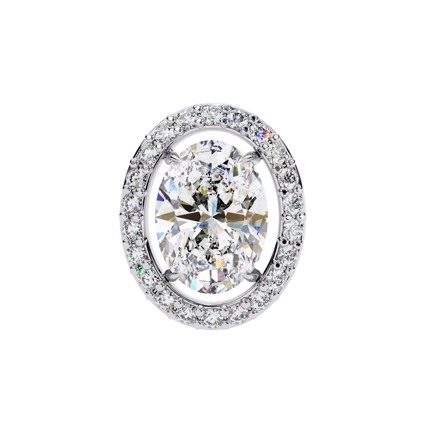 Lab Grown Diamond Solitaire Earring Oval Shape Stud