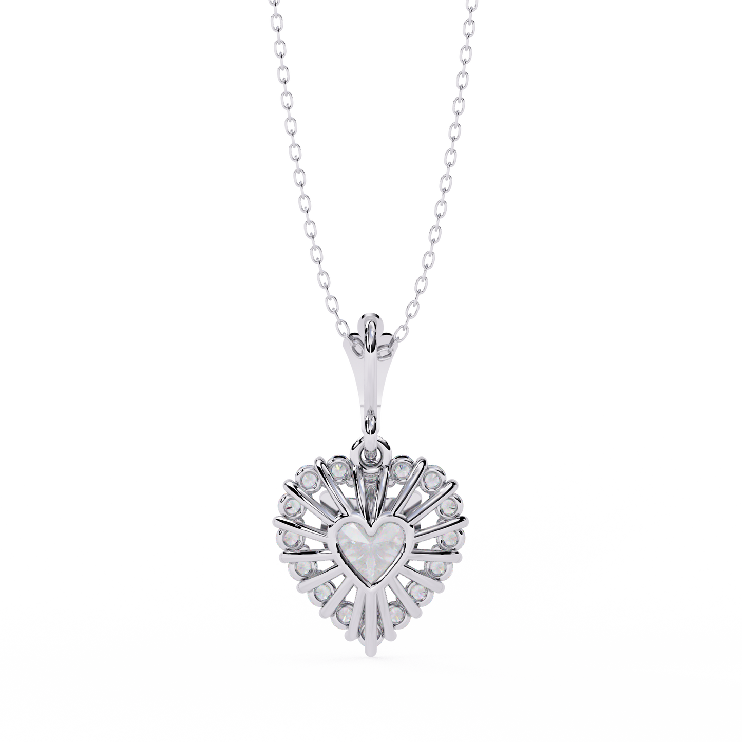 Heart-Shaped Diamond Halo Pendant Brilliant Love Symbol