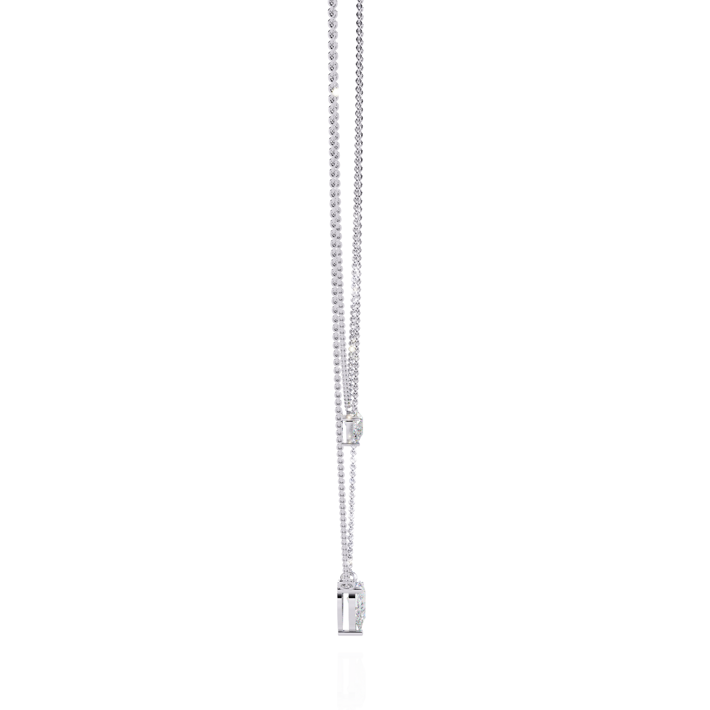 Two Pear Diamond Necklace