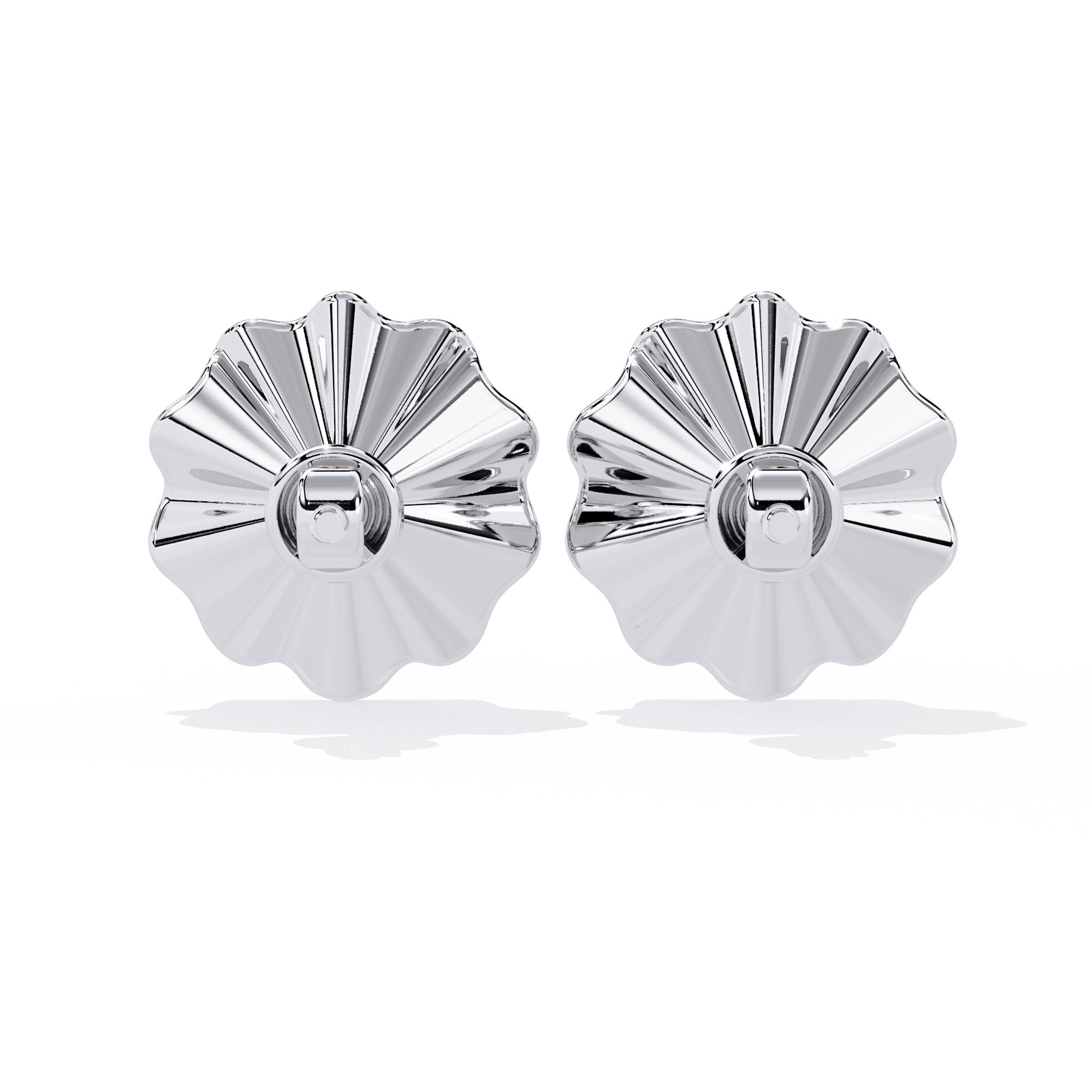 Tiny Gold Studs Earrings - Floral Elegance | Lab-grown Diamond