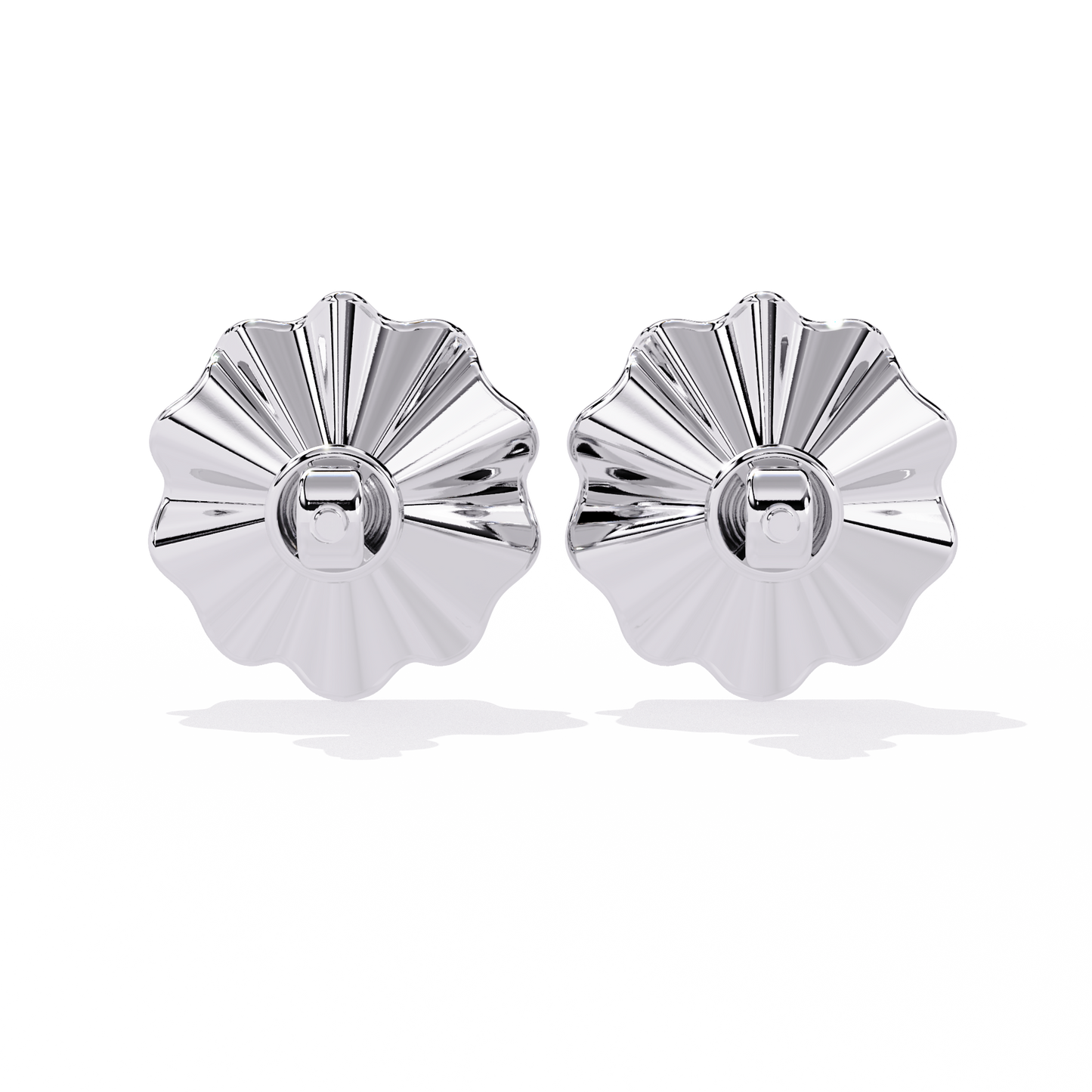 Tiny Gold Studs Earrings - Floral Elegance | Lab-grown Diamond