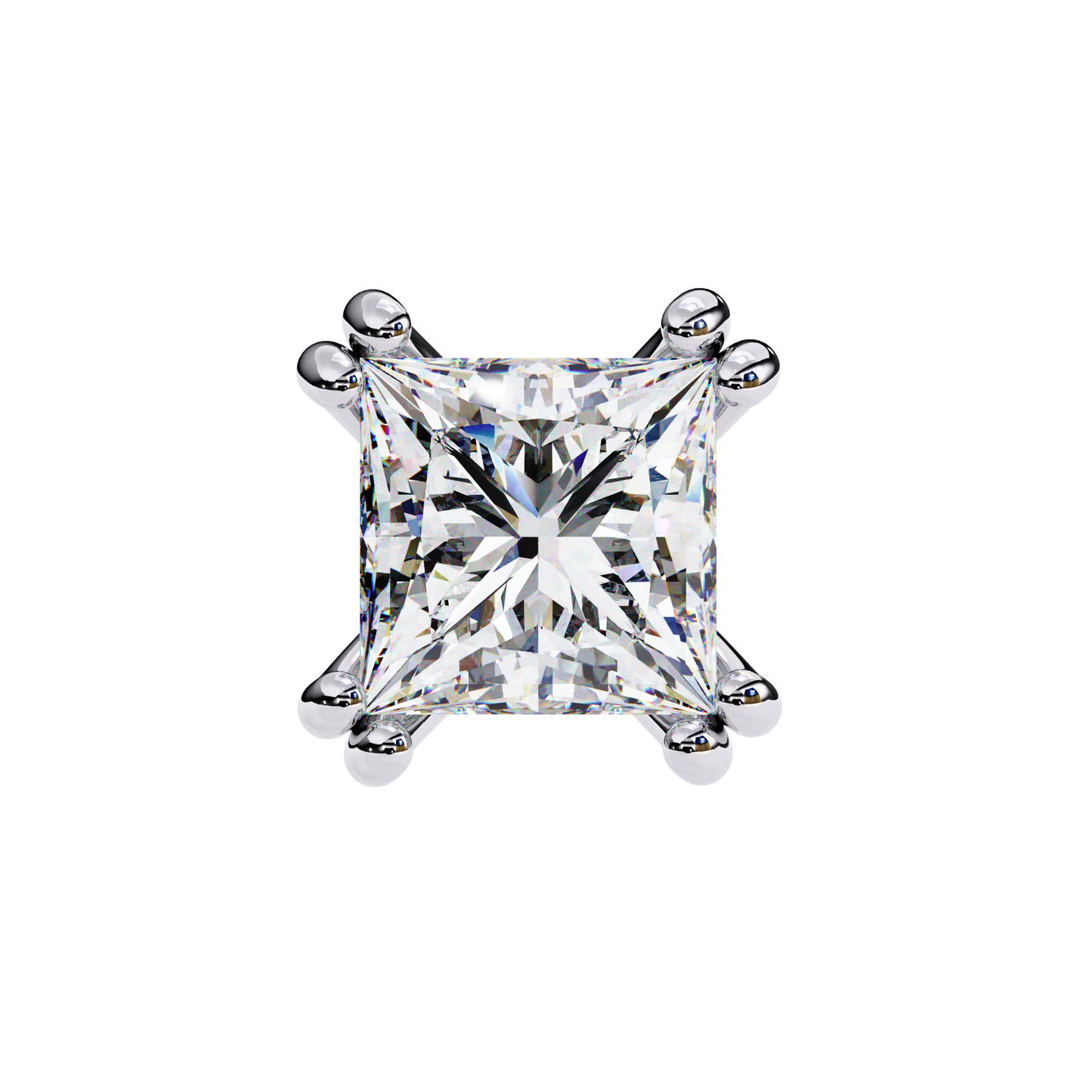 Princess Cut Lab Grown Diamond Stud Earrings