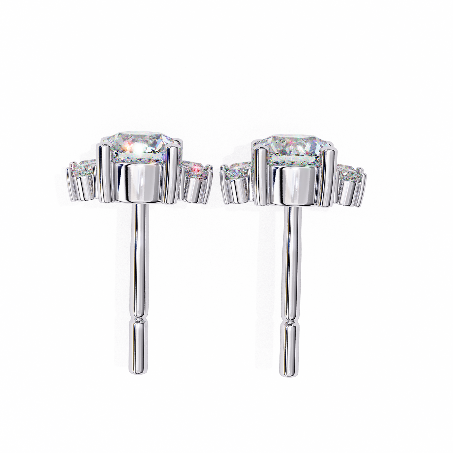 Round Cut Diamond Women's Hoop Earring