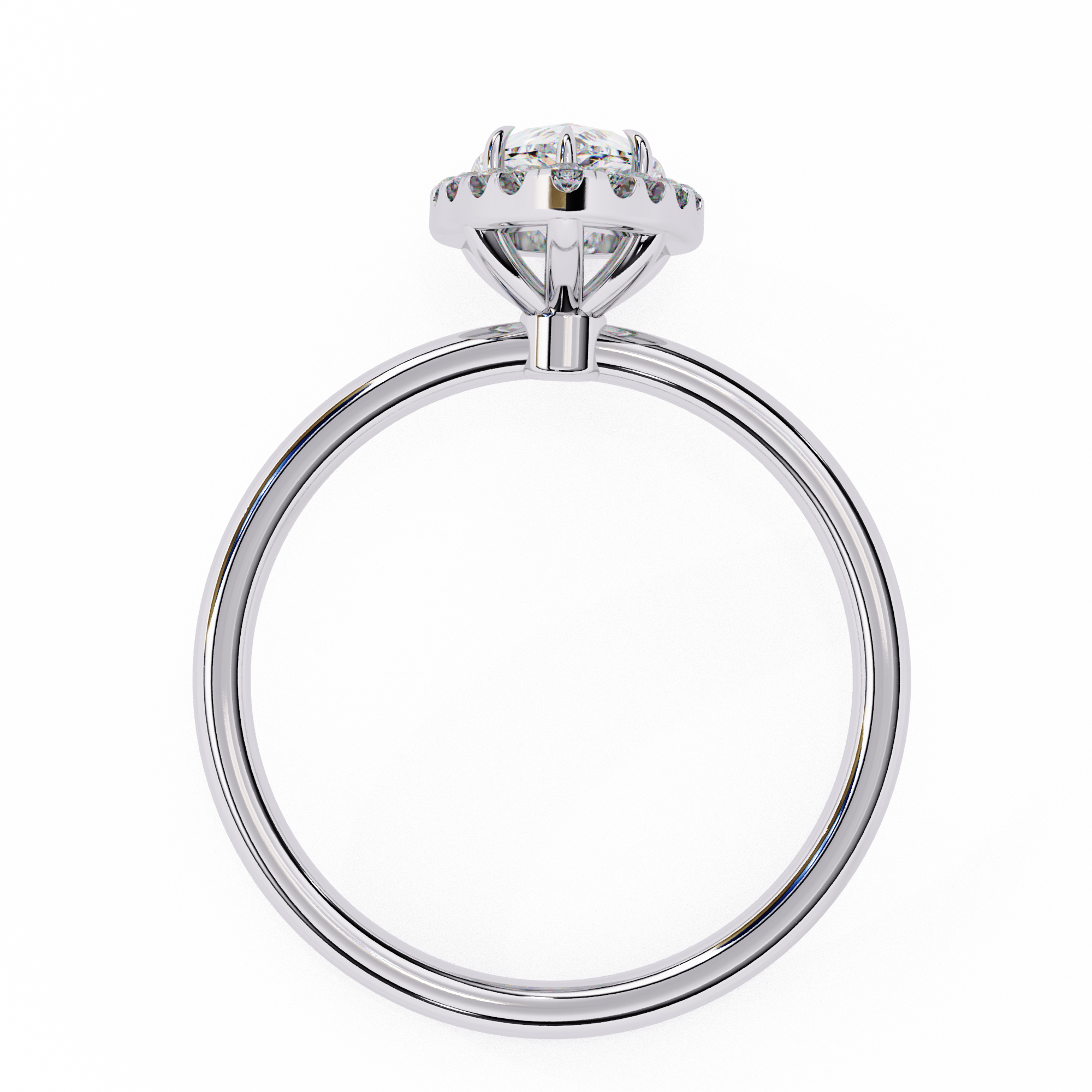 Lab Grown Pear Diamond Halo Engagement Rings