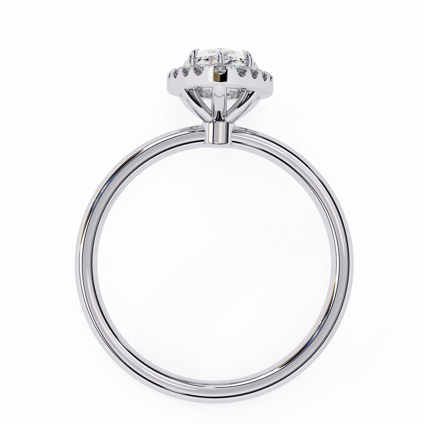 Lab Grown Pear Diamond Halo Engagement Rings