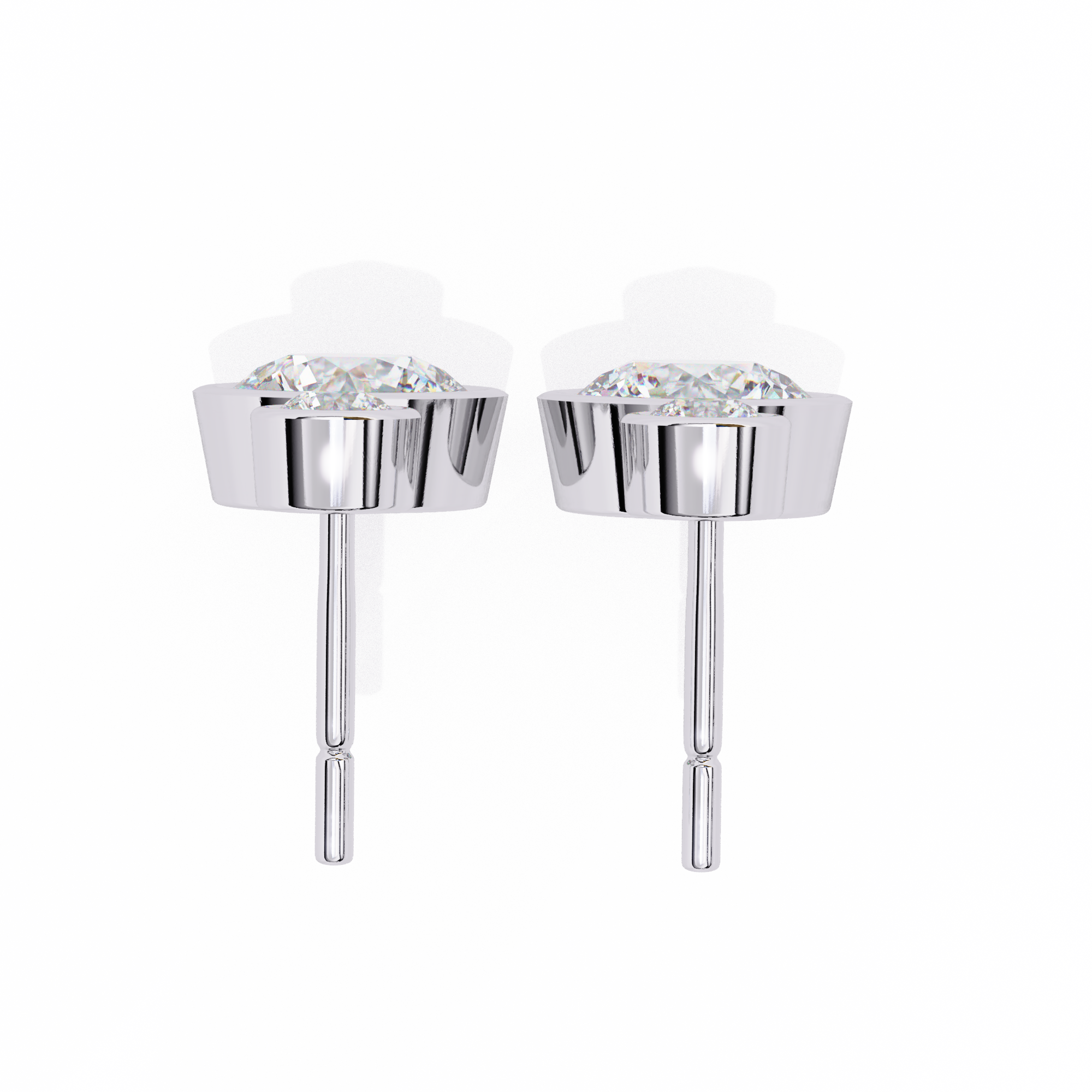 Round Bezel Set Dangle & Drop Earrings