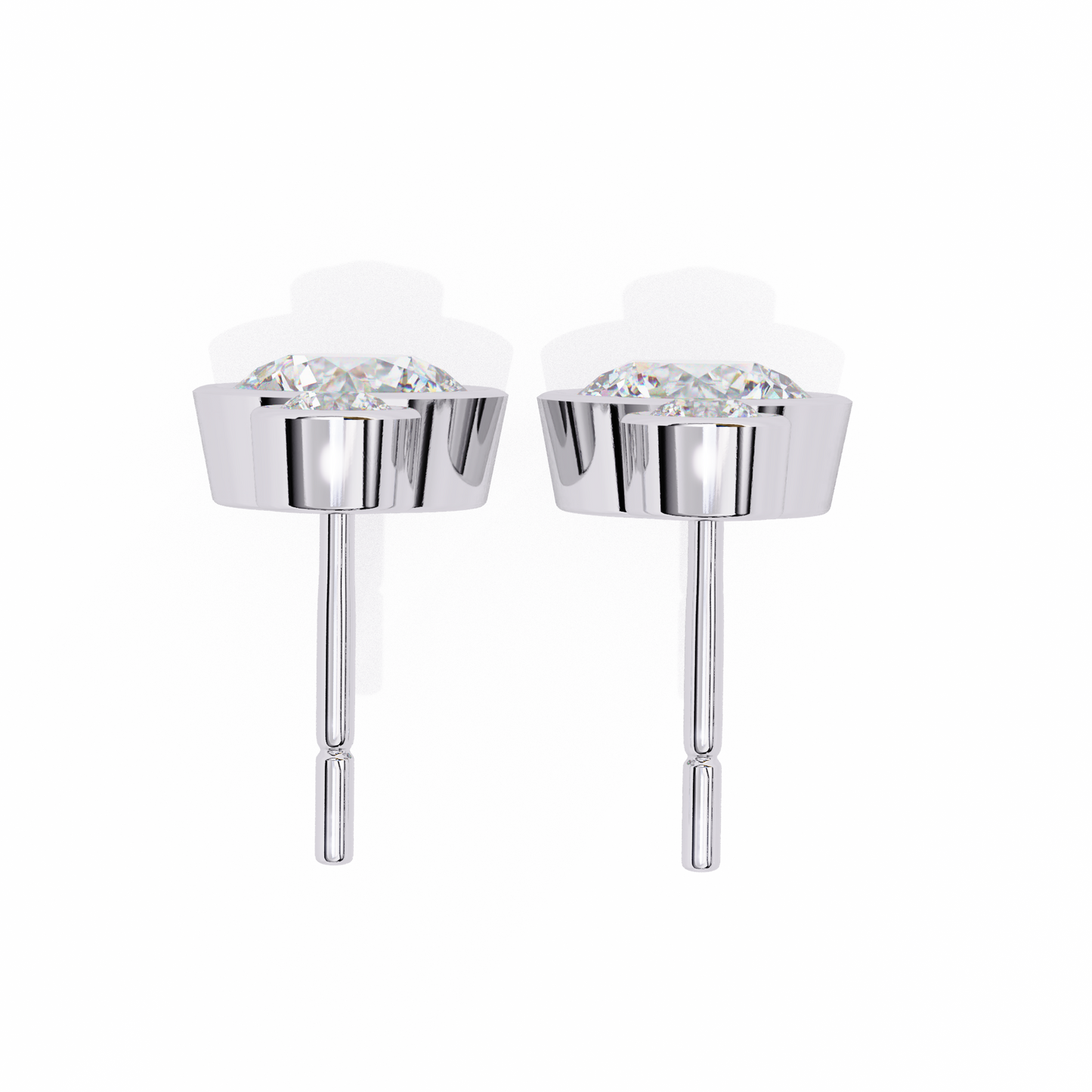 Round Bezel Set Dangle & Drop Earrings