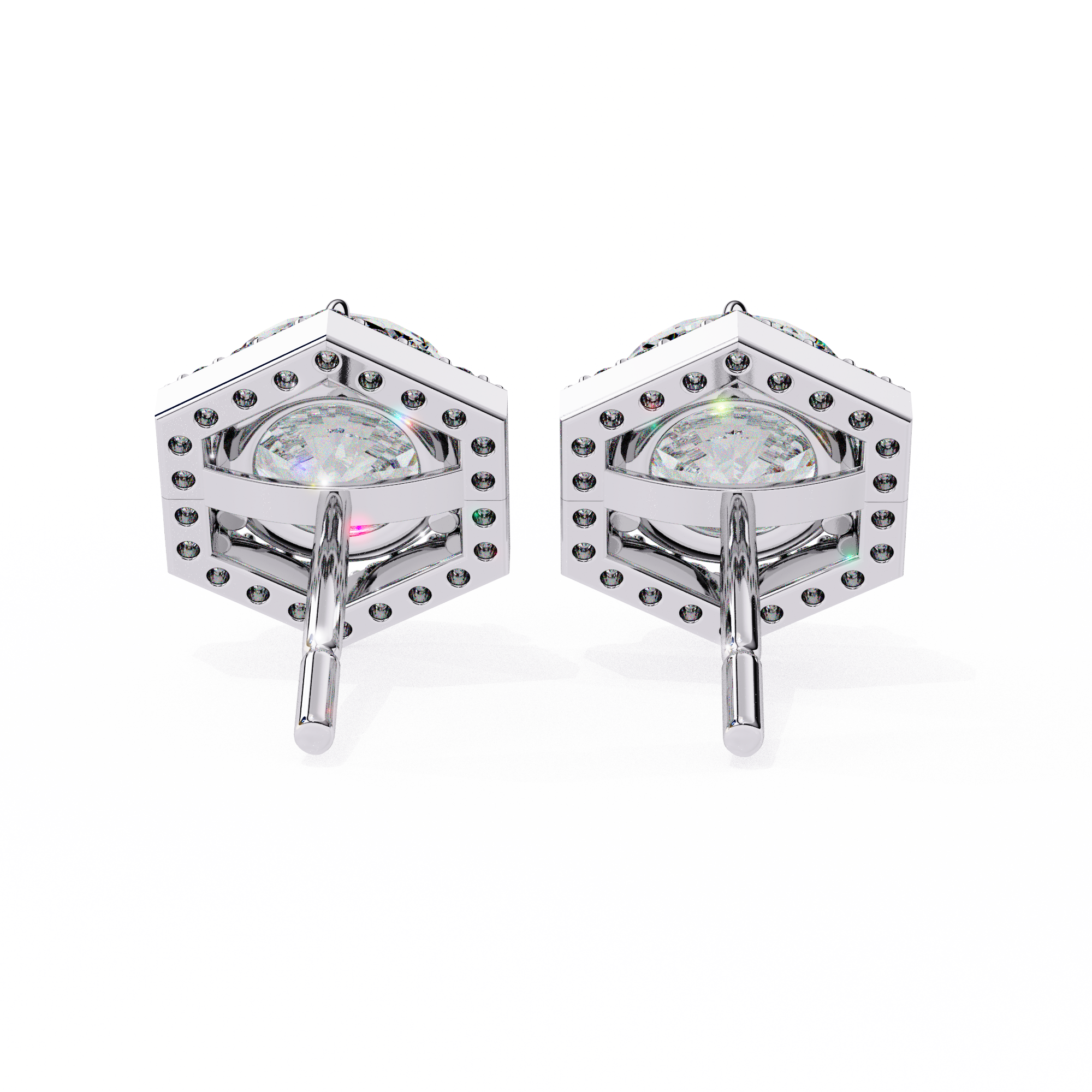 Hexa Glow Round Diamond Earrings