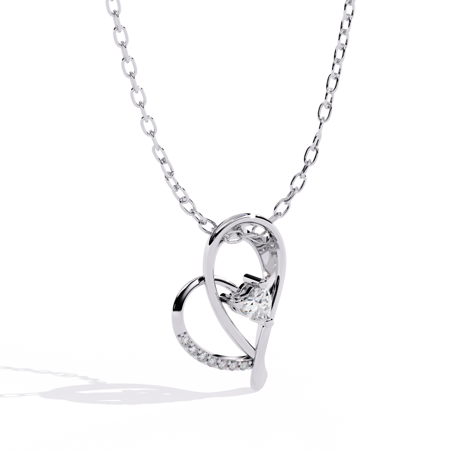 Lab Grown Diamonds Round Designer Heart Diamond Pendant