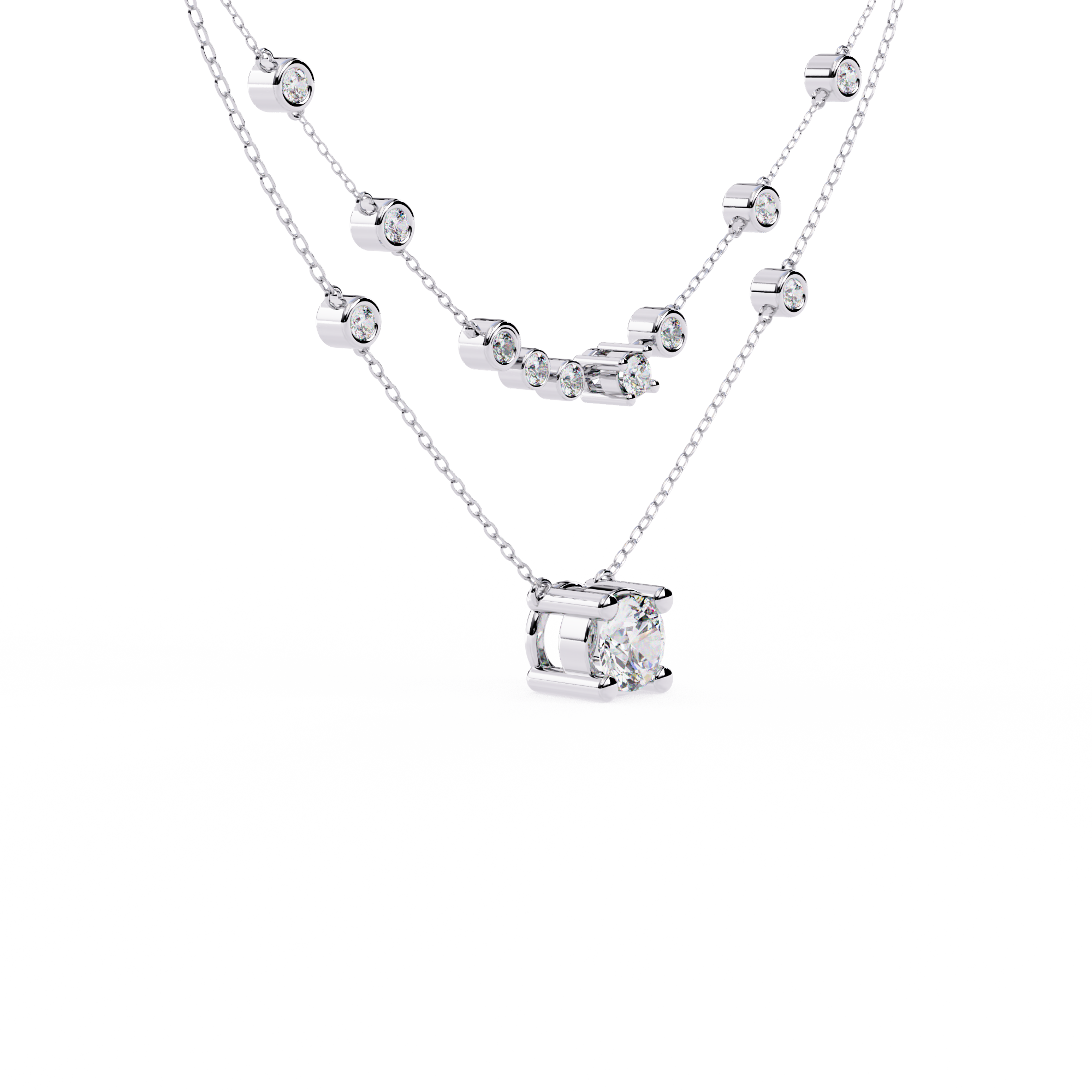 Premium Round Brilliant Diamond Solitaire Necklace