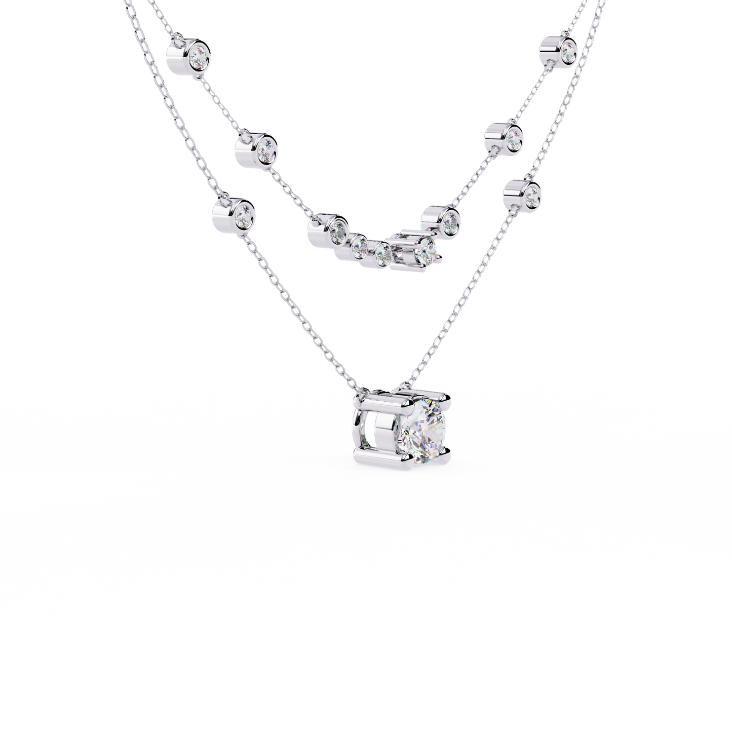 Premium Round Brilliant Diamond Solitaire Necklace