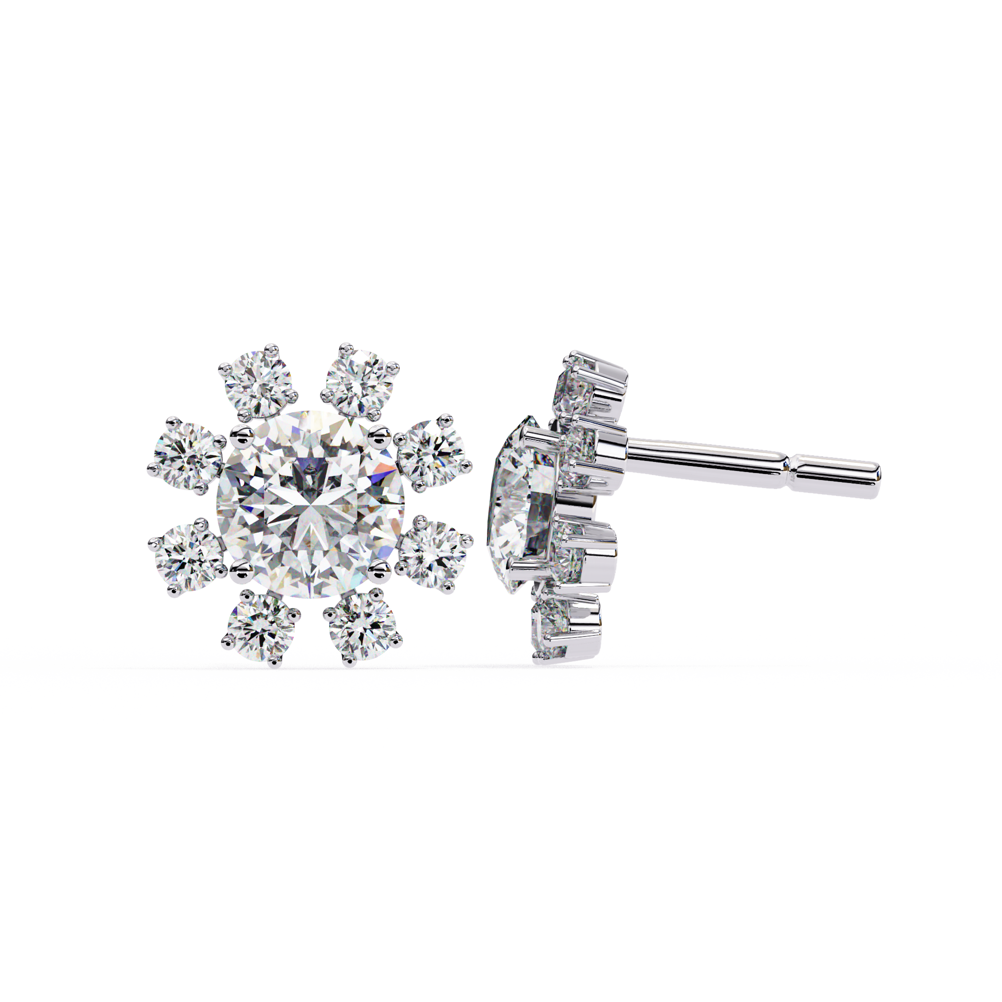 Round Studs with Wide Halo