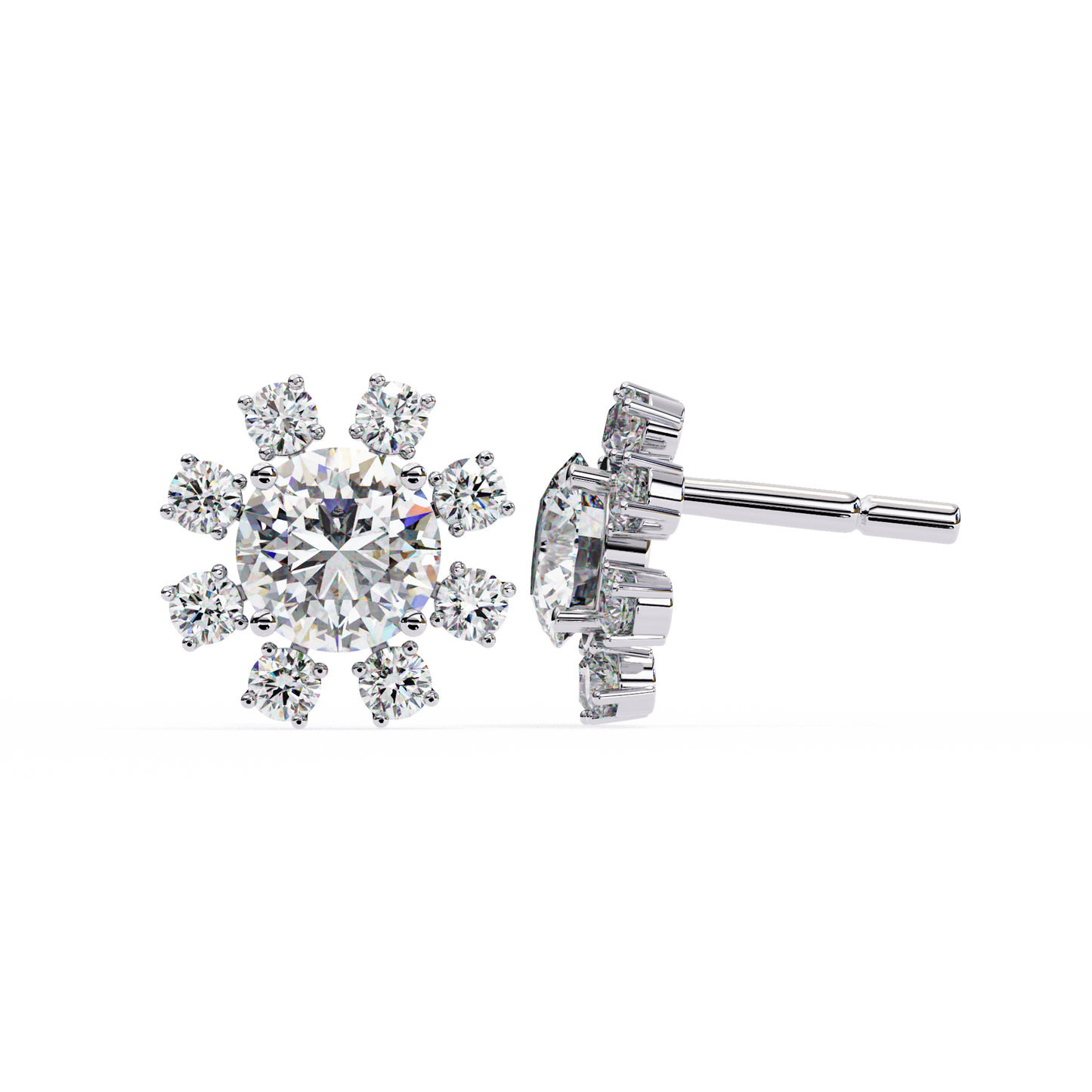 Round Studs with Wide Halo