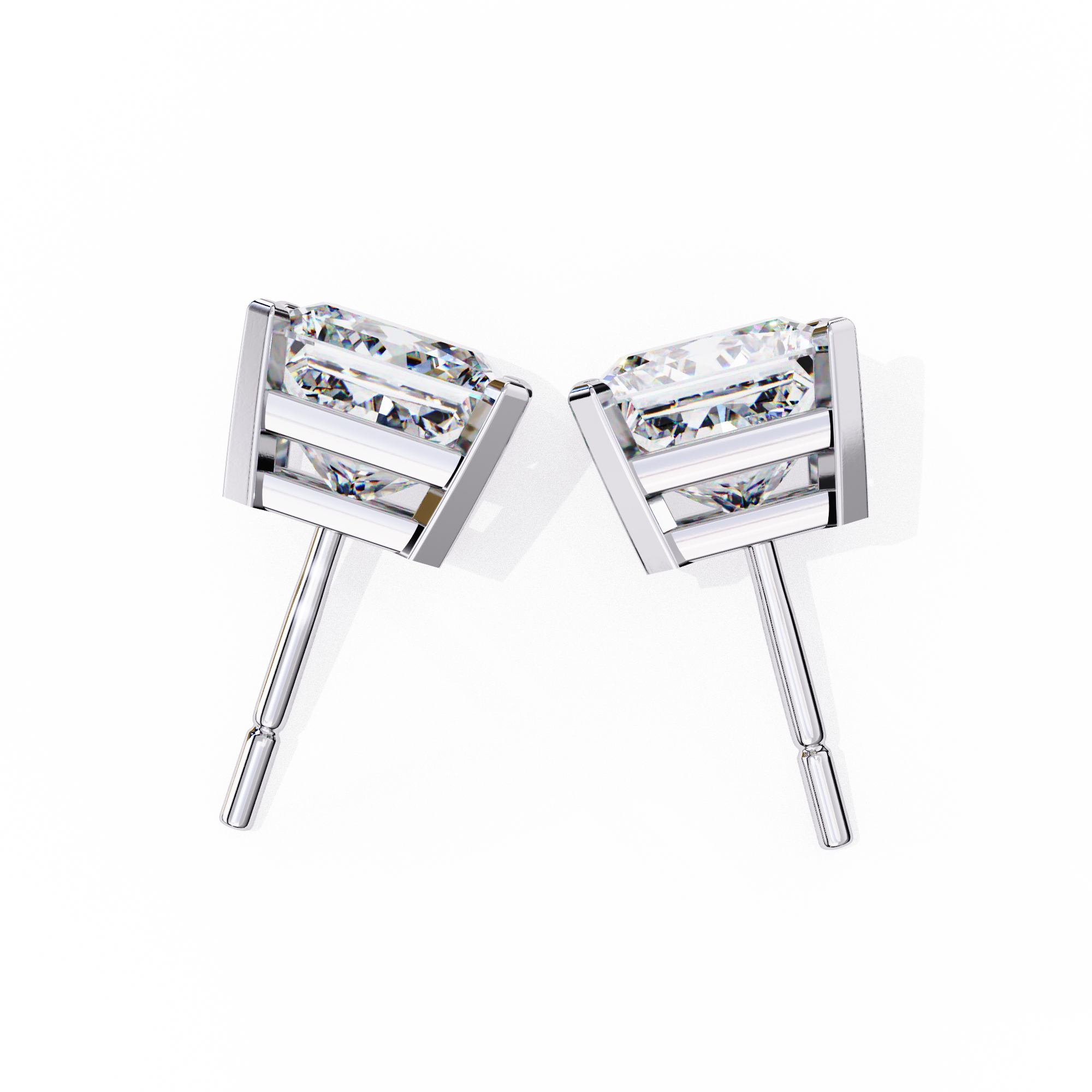 Princess Cut Lab Grown Diamond Stud Earrings