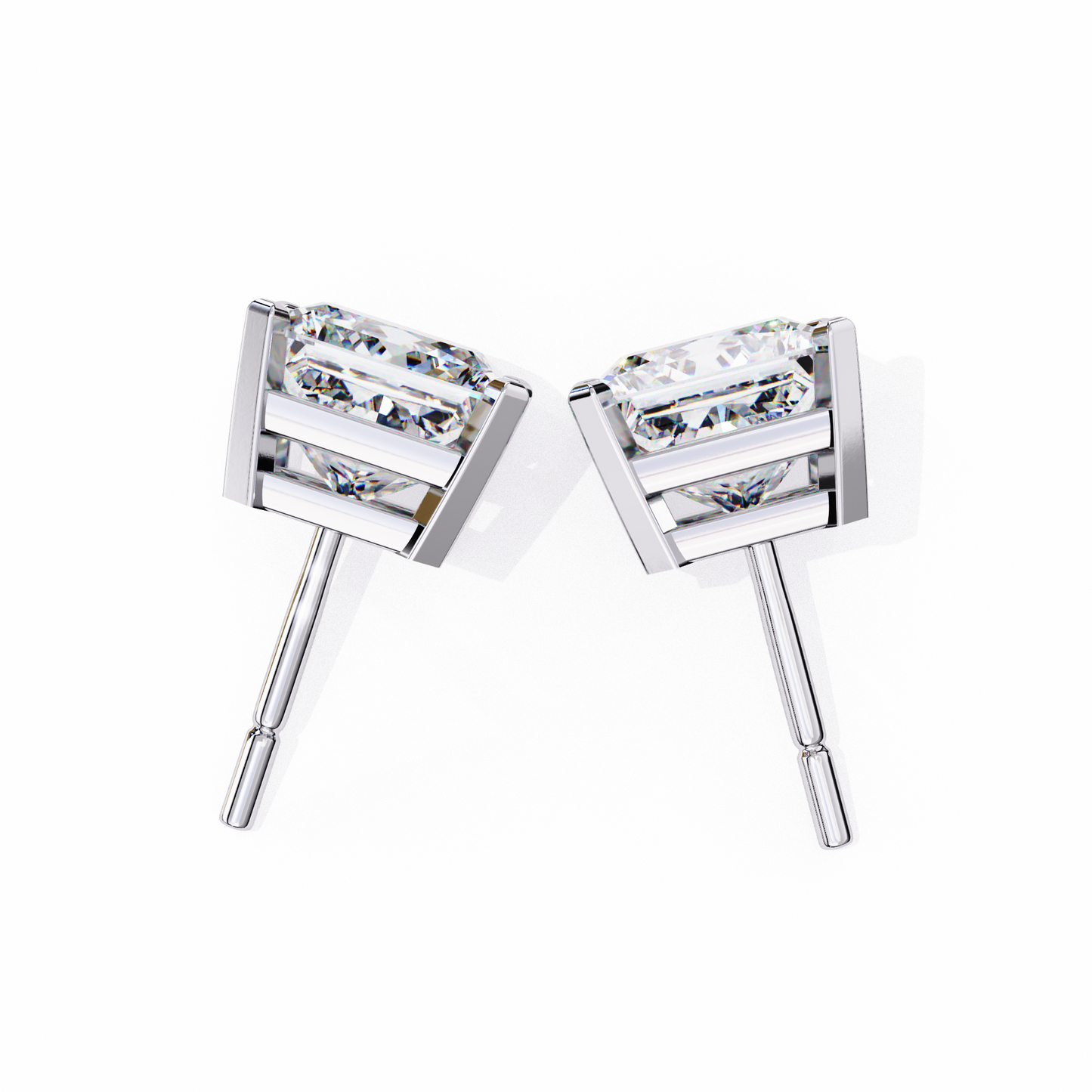 Princess Cut Lab Grown Diamond Stud Earrings