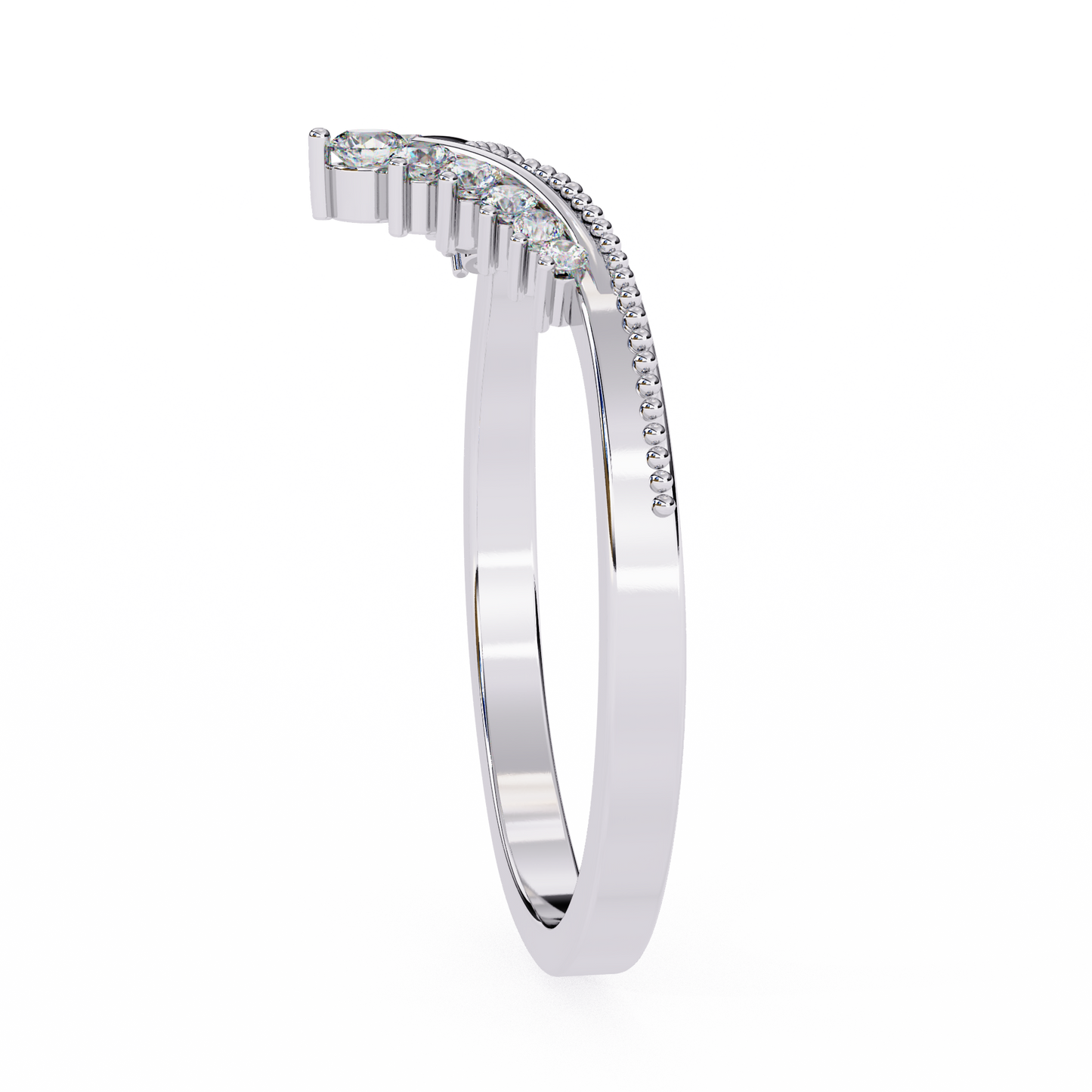 Diamond Crown Chevron Ring