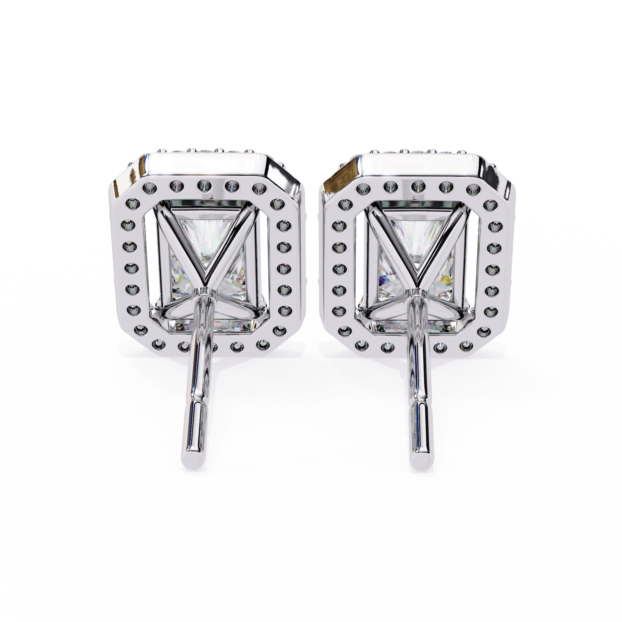 Lab Grown Diamond Earring Studs Radiant Stone