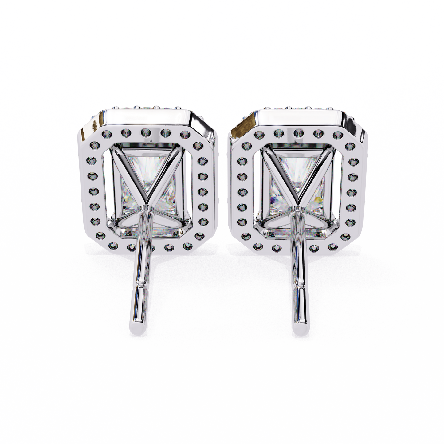 Lab Grown Diamond Earring Studs Radiant Stone
