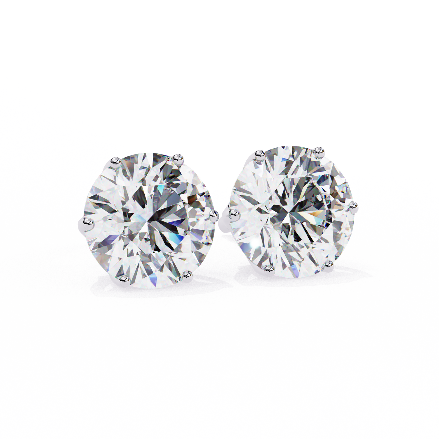 Classic Six Claw Diamond Stud Earrings