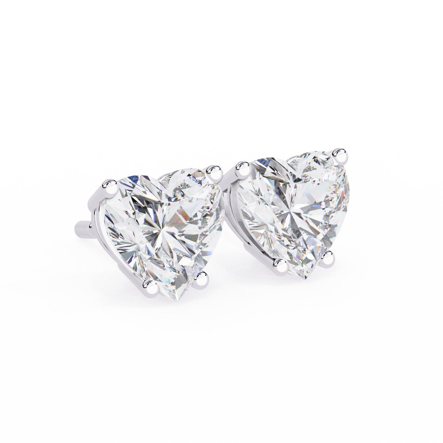 Heart Shape Lab Grown Diamond Earring Stud