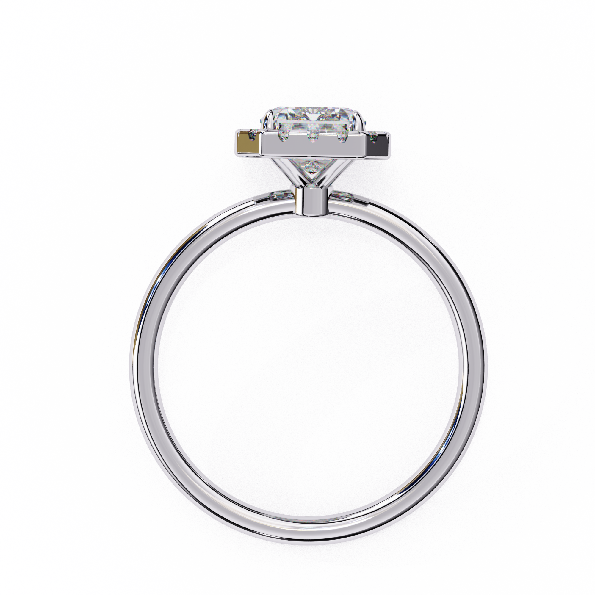 Lab Grown Emerald Diamond Halo Engagement Rings