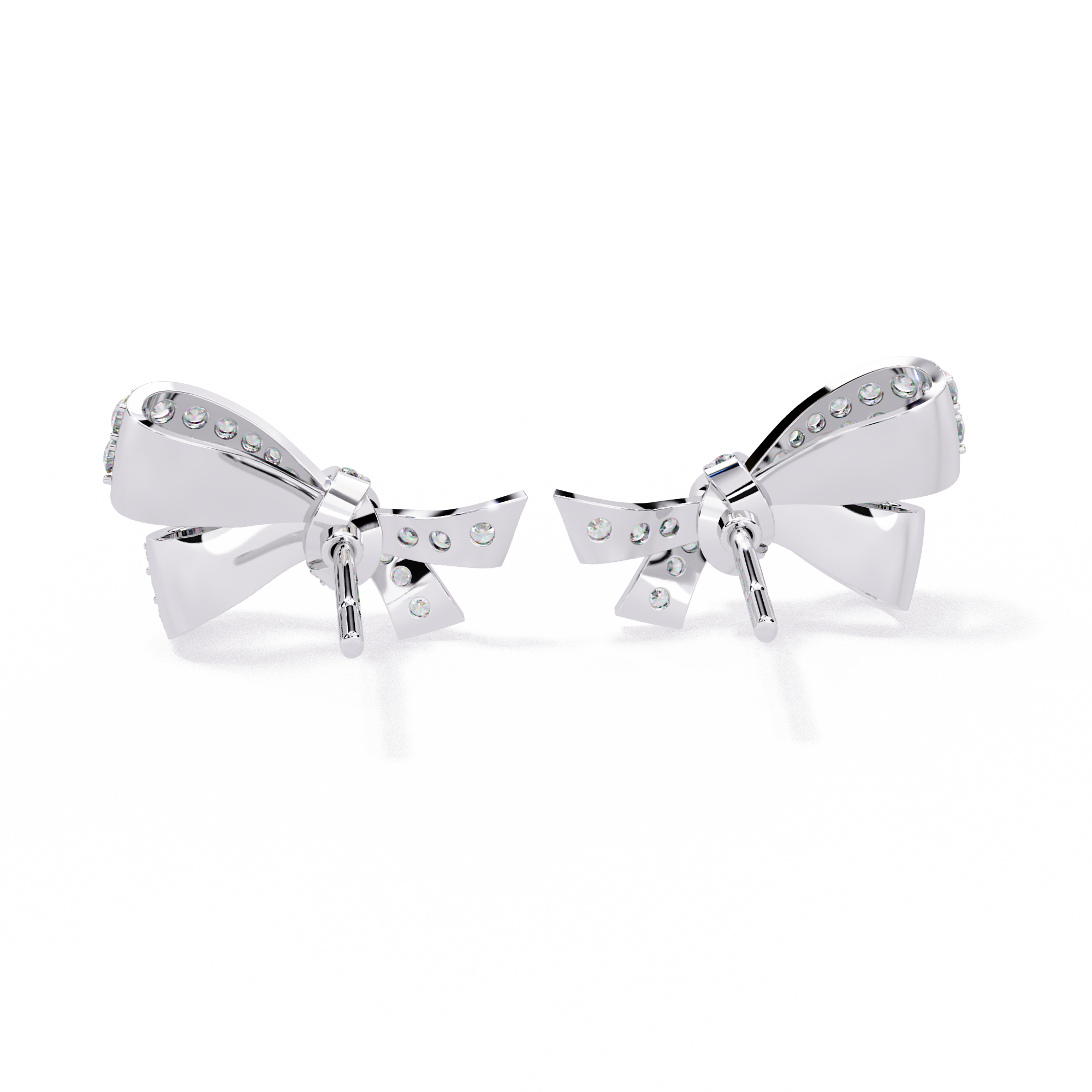 Diamond Bow Knot Stud Earrings