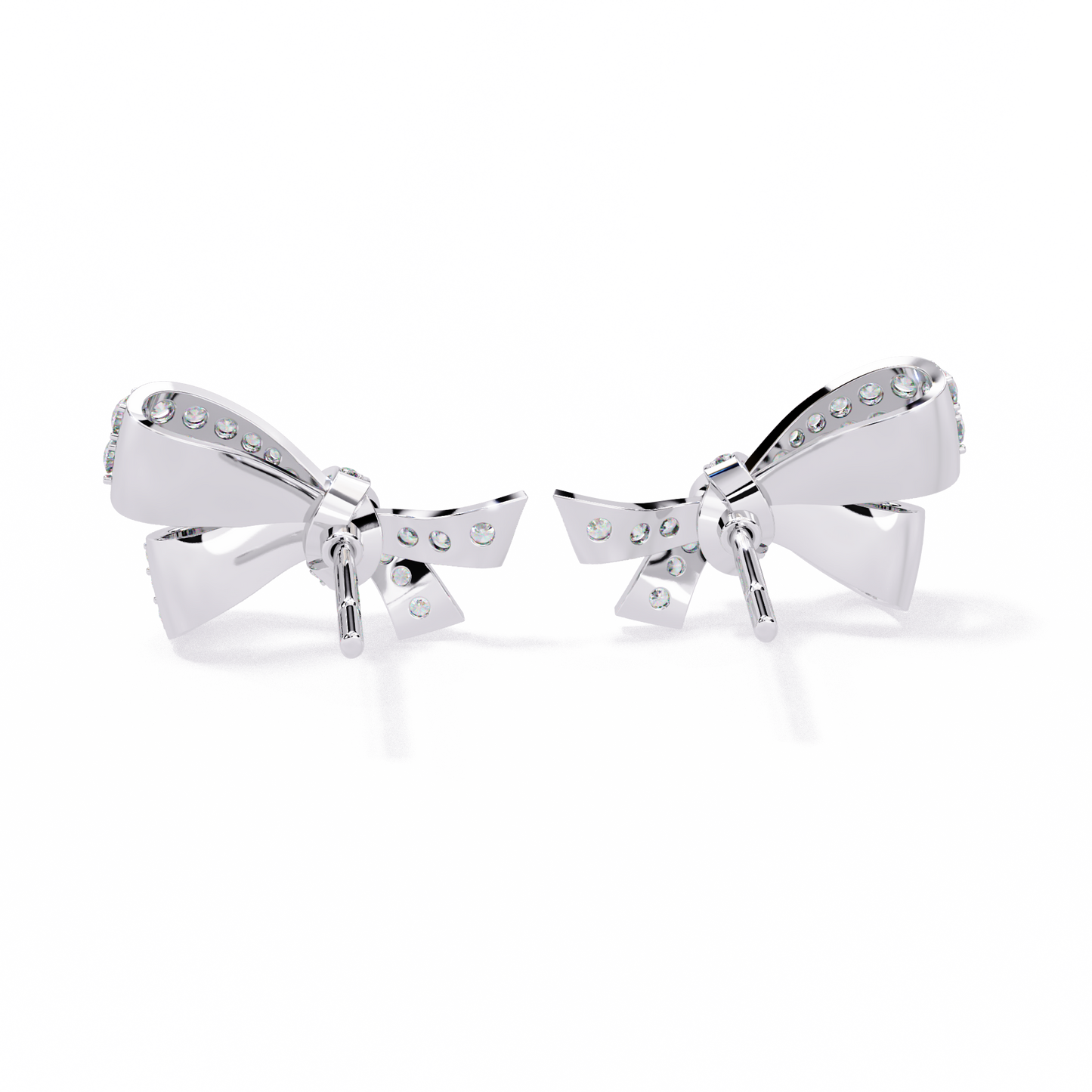 Diamond Bow Knot Stud Earrings
