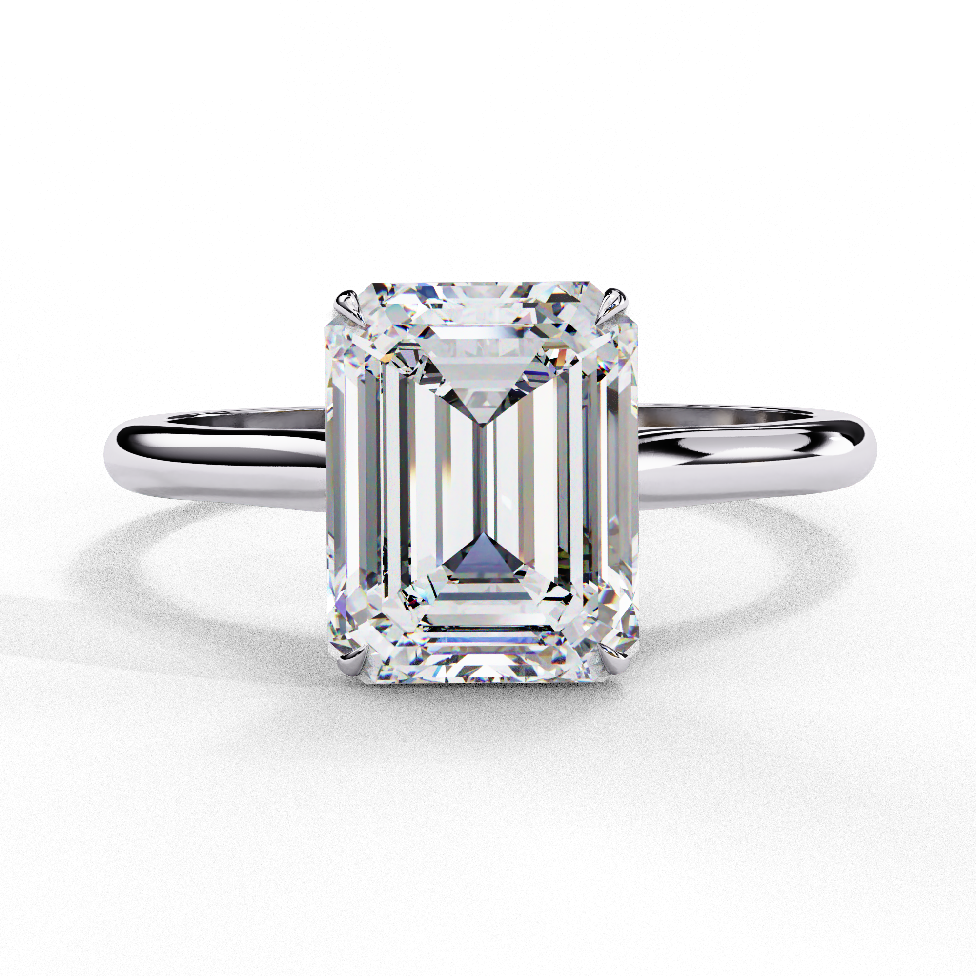 Emerald Lab Grown Diamond Solitaire Ring