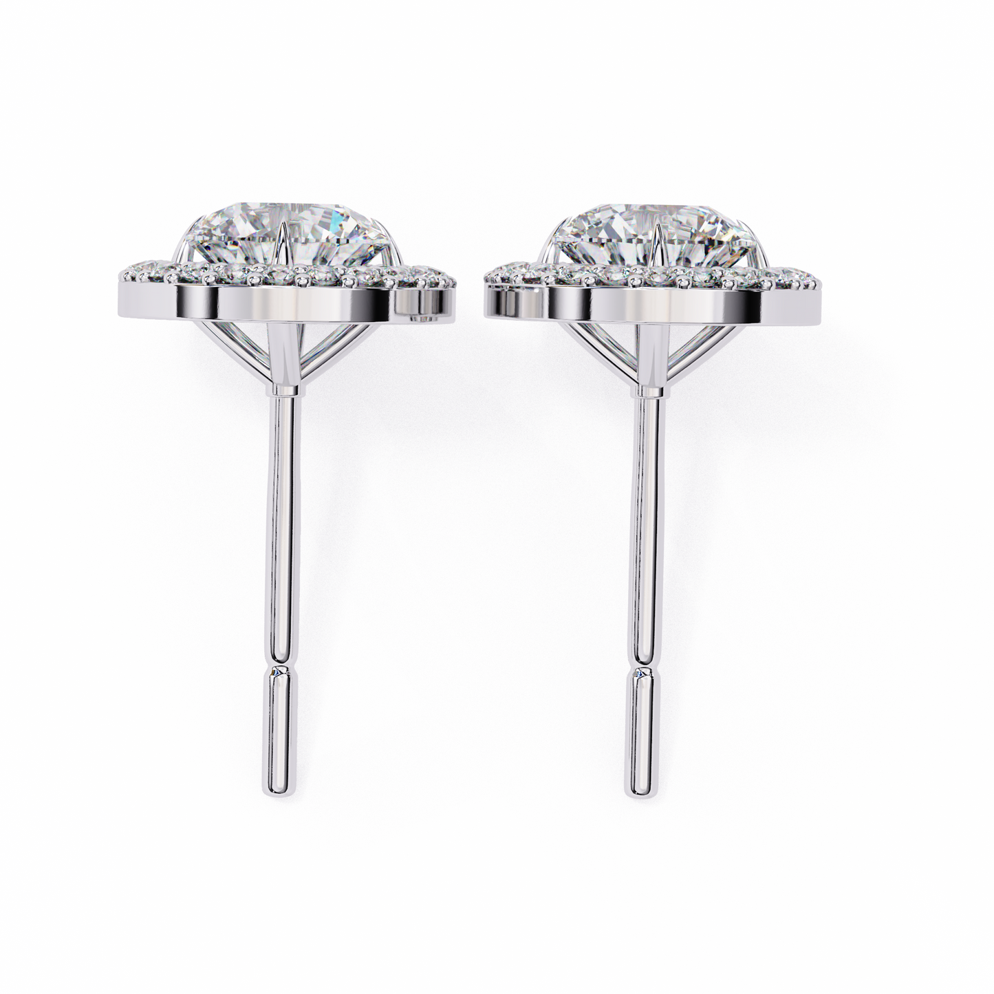 Lab Grown Diamond Solitaire Earring Oval Shape Stud