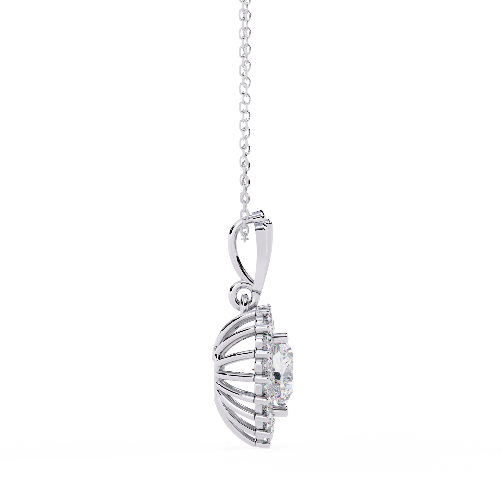 Heart-Shaped Diamond Halo Pendant Brilliant Love Symbol