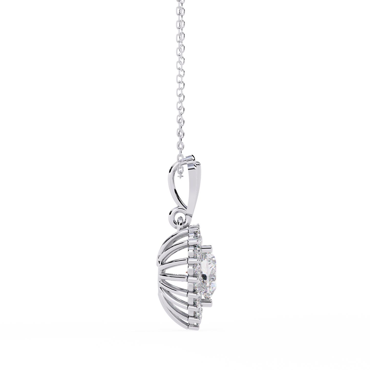 Heart-Shaped Diamond Halo Pendant Brilliant Love Symbol