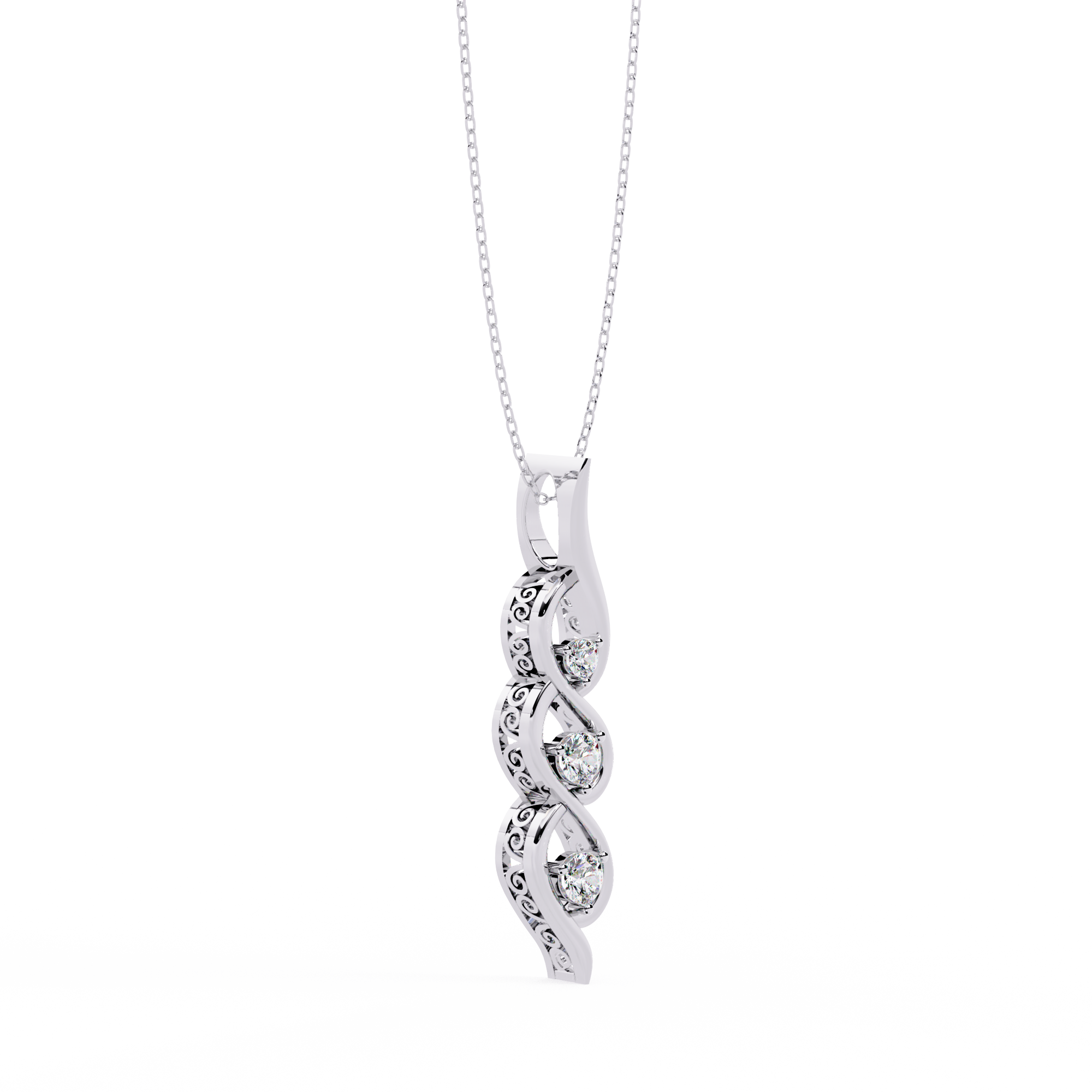 Round Luxurious Lab Grown Diamond Necklace