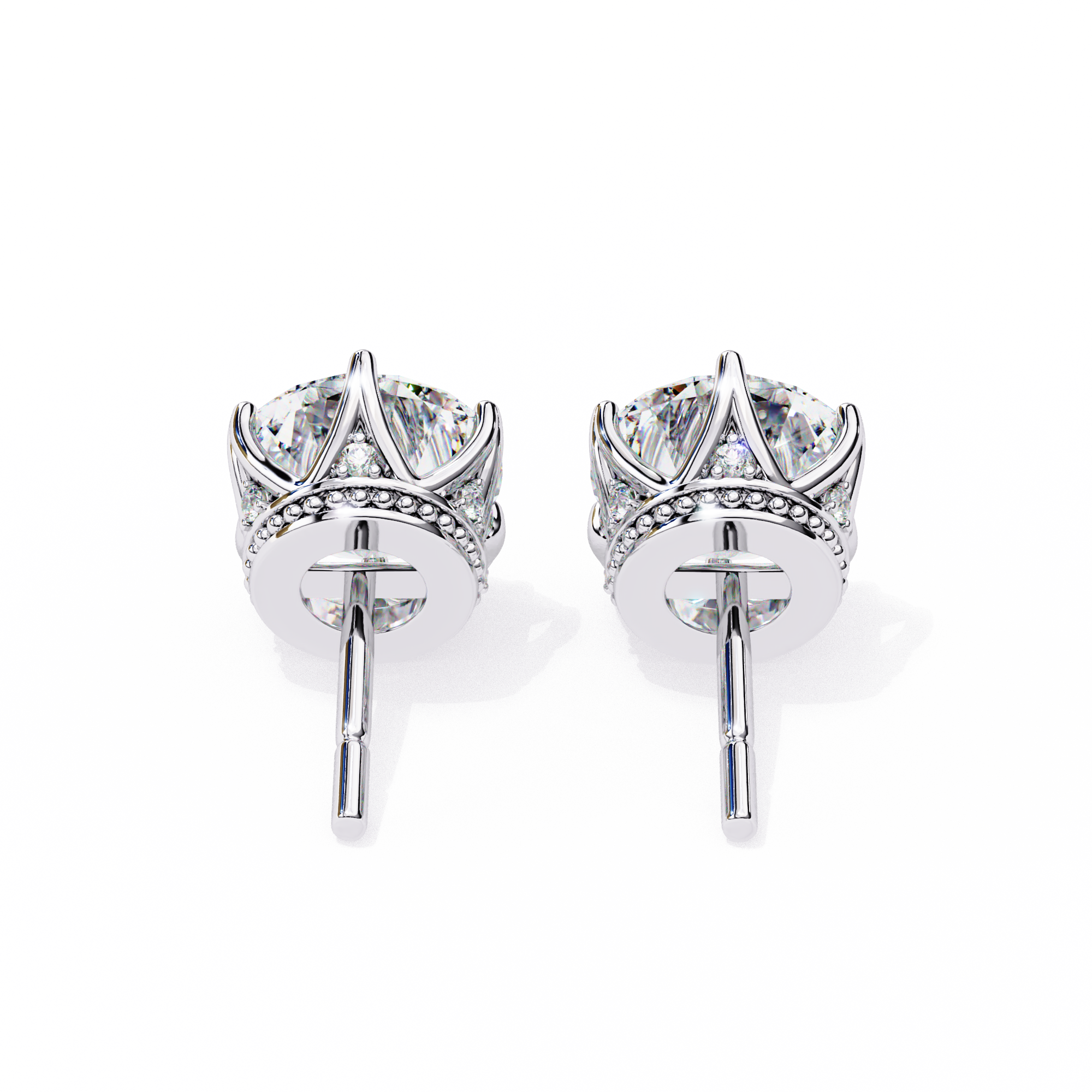 6 PRONG ROUND DIAMOND STUD EARRING