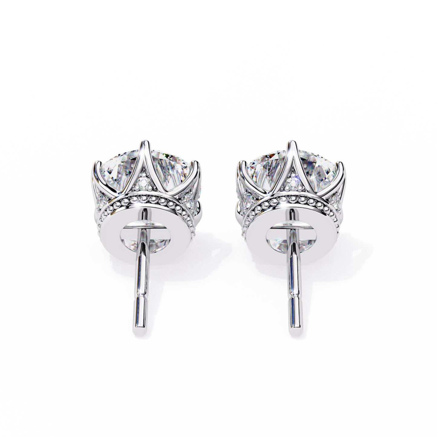 6 PRONG ROUND DIAMOND STUD EARRING