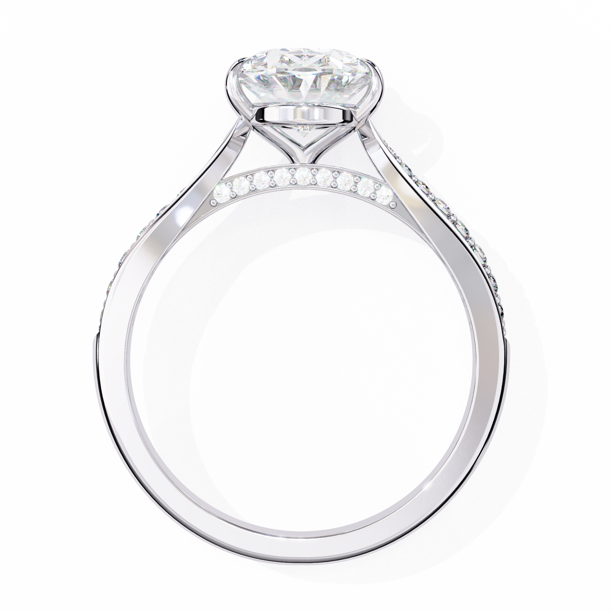 Sleek Side Stone Engagement Ring