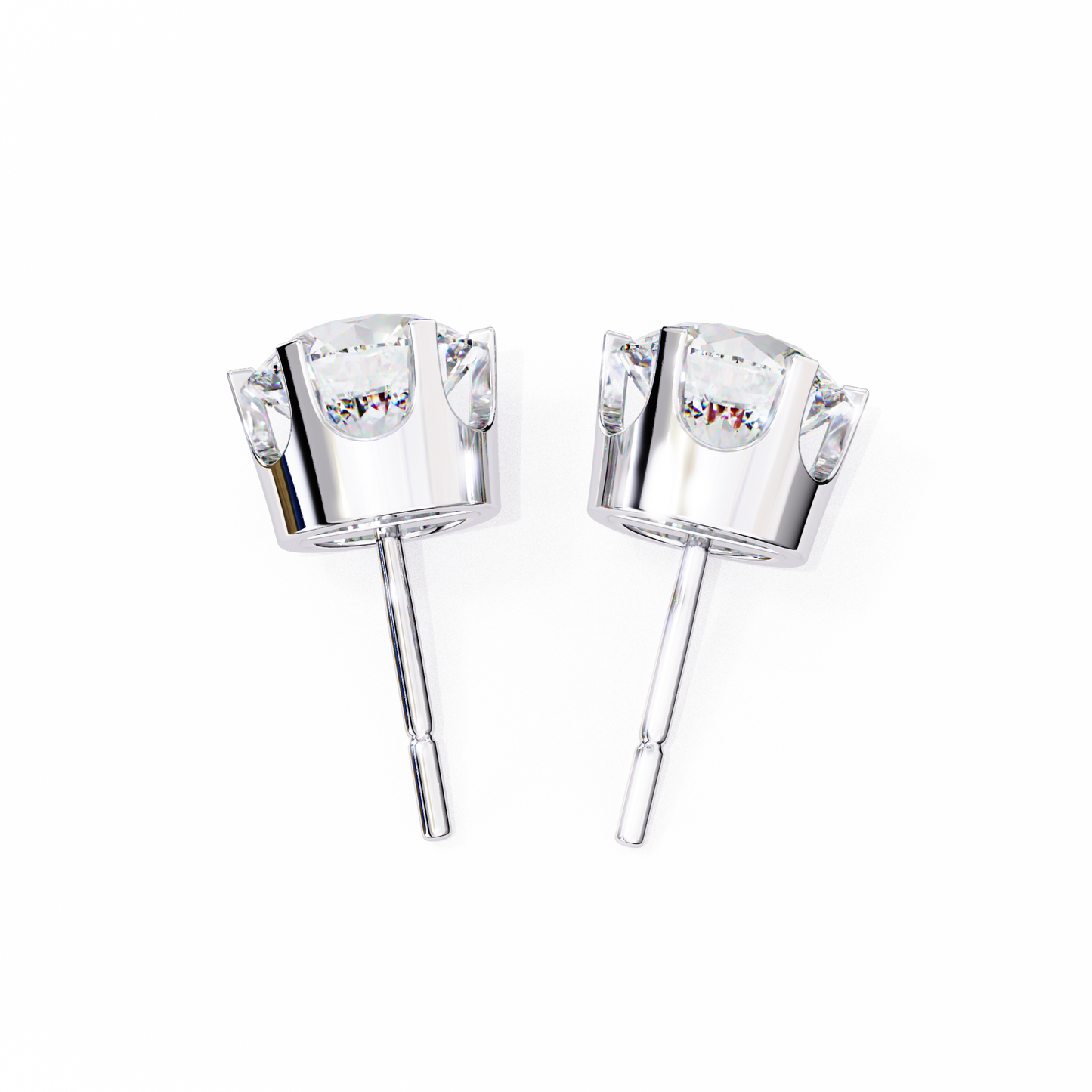Solitaire Earring Studs Round Stone