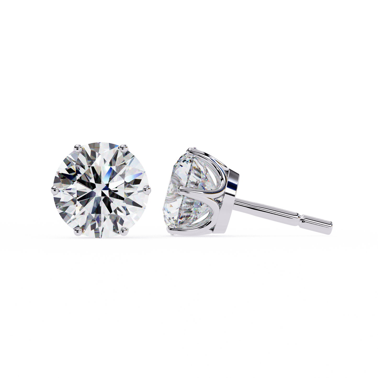 Classic Six Claw Diamond Stud Earrings