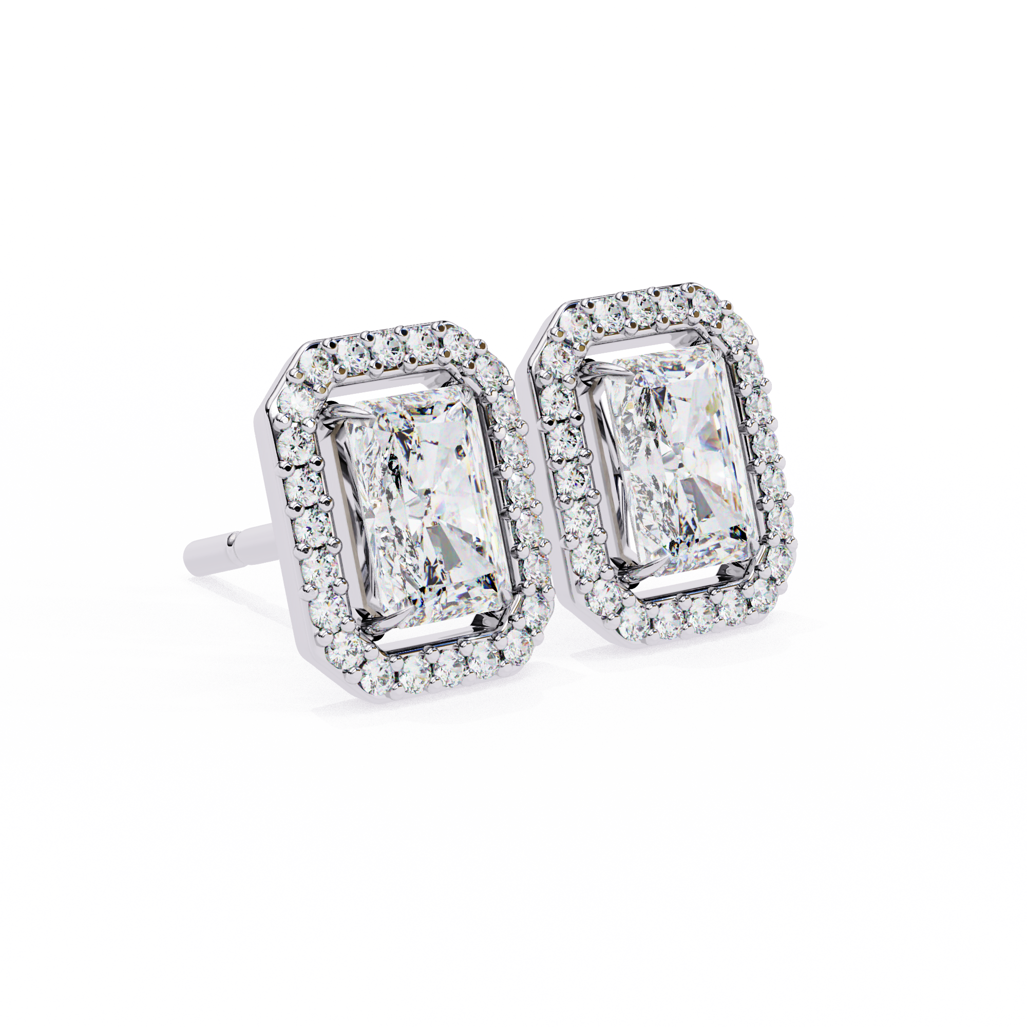 Lab Grown Diamond Earring Studs Radiant Stone