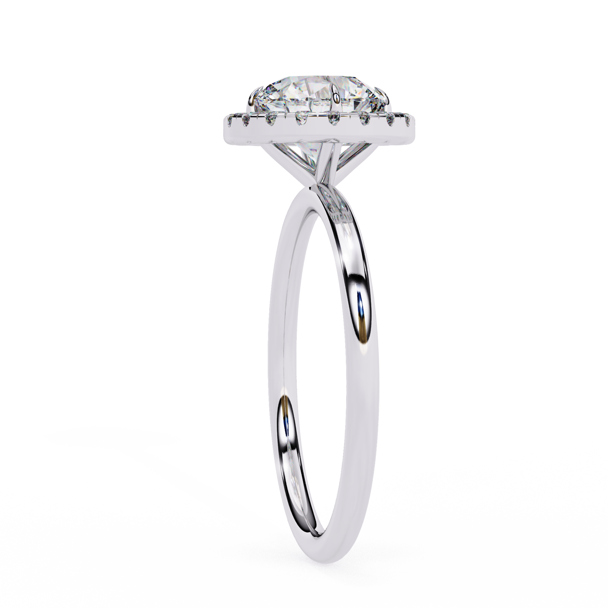 Lab Grown Round Diamond Halo Engagement Rings