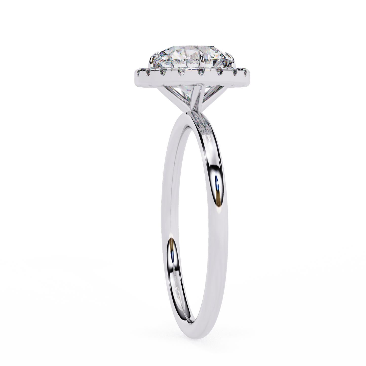 Lab Grown Round Diamond Halo Engagement Rings