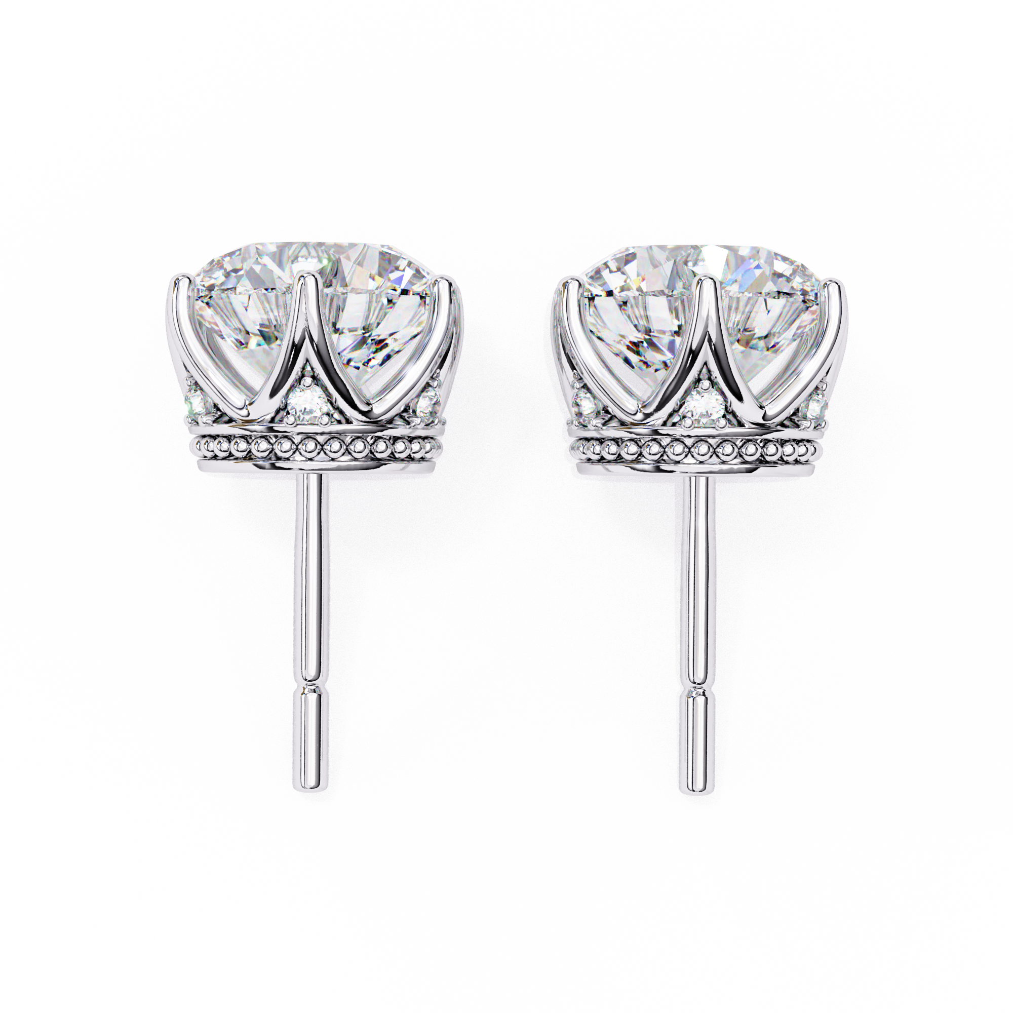 6 PRONG ROUND DIAMOND STUD EARRING