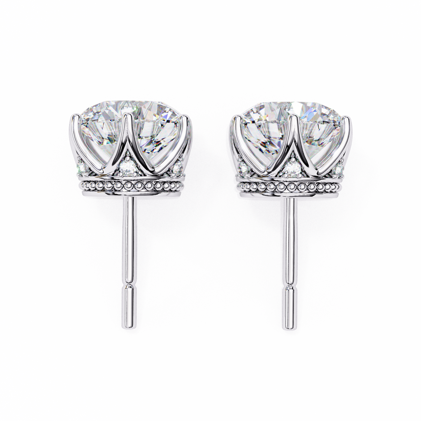 6 PRONG ROUND DIAMOND STUD EARRING